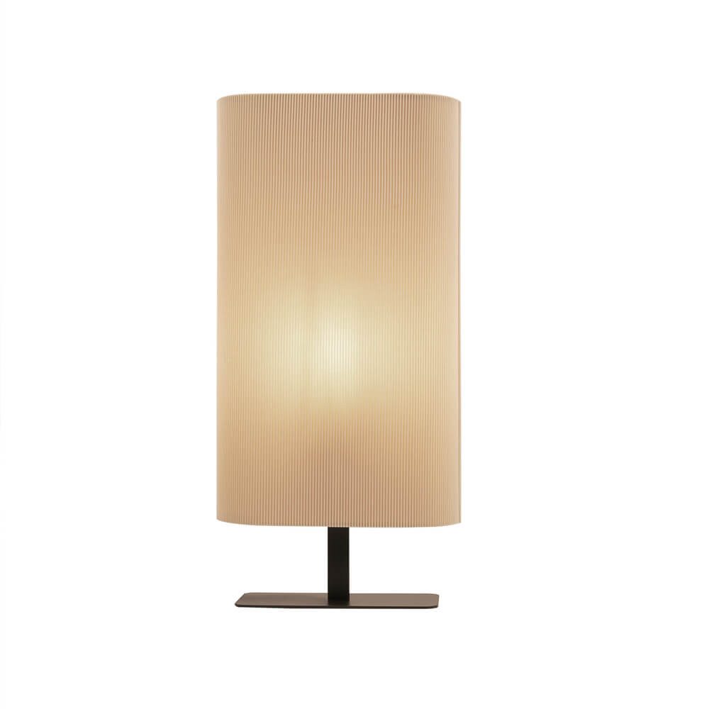 HOME DELUXE Schreibtischlampe Leuchte SUKO, Angenehmes, blendfreies Licht, Tischleuchte mit langem Stoffschirm