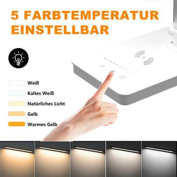 LIGHTSTUDIO LED Schreibtischlampe Schreibtischlampe LED Kinder mit Ladefuktion Weiß, LED fest integriert, warmweiß, neutralweiß, farbwechsler, Tageslichtweiß, warmweiß - kaltweß, wohnzimmer, schlafzimmer Tischleuchte, Tischlampe touch dimmbar