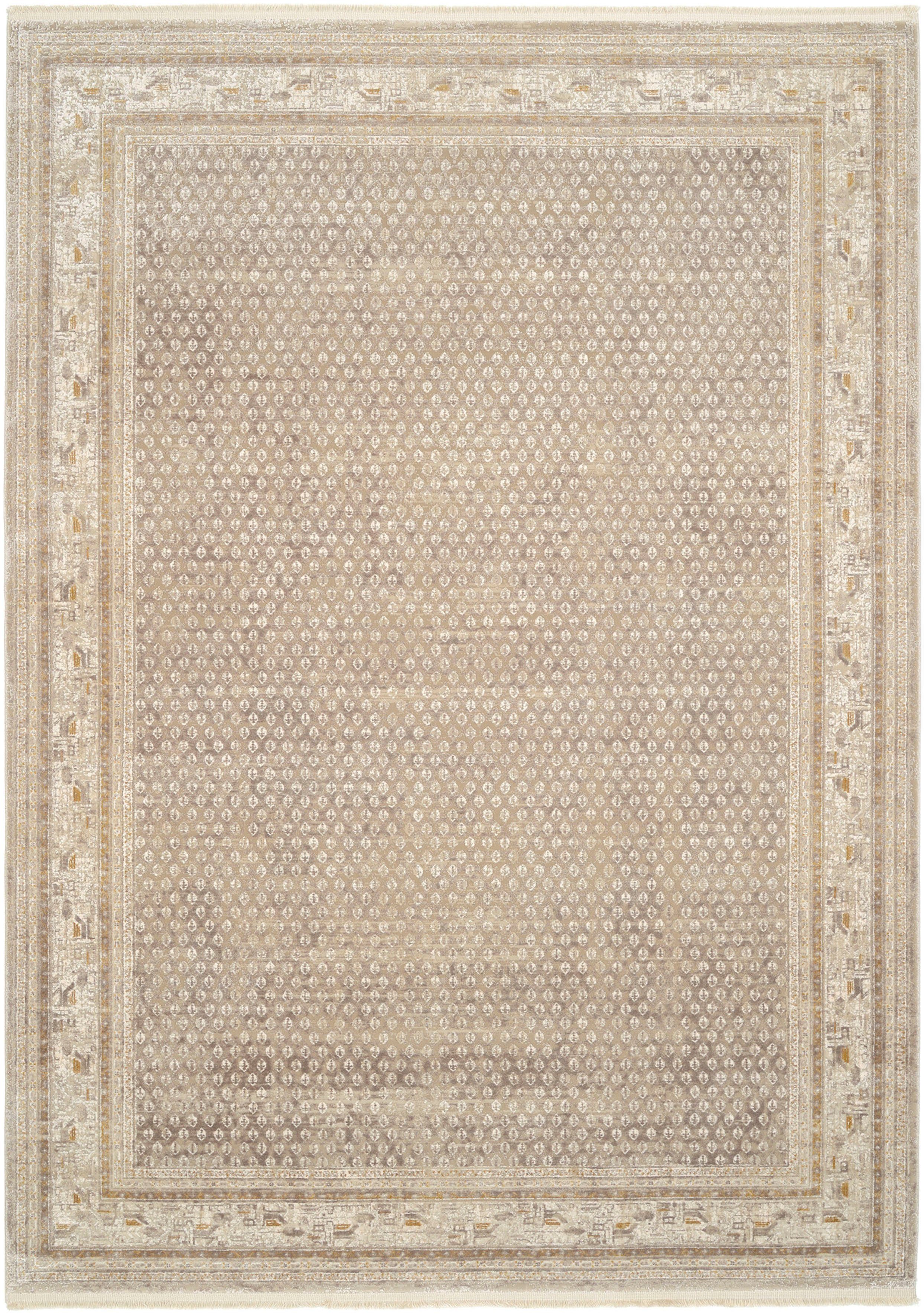 OCI DIE TEPPICHMARKE Teppich BESTSELLER MIRI, rechteckig, Höhe: 8 mm, Glanz Viskose, mit Fransen, Hoch Tief Struktur, Vintage, Wohnzimmer