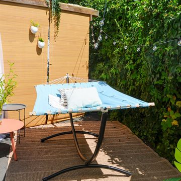 AMANKA Hängematte Doppel Hängematte mit Gestell 200x120 cm Garten, Garten Hängeliege blau