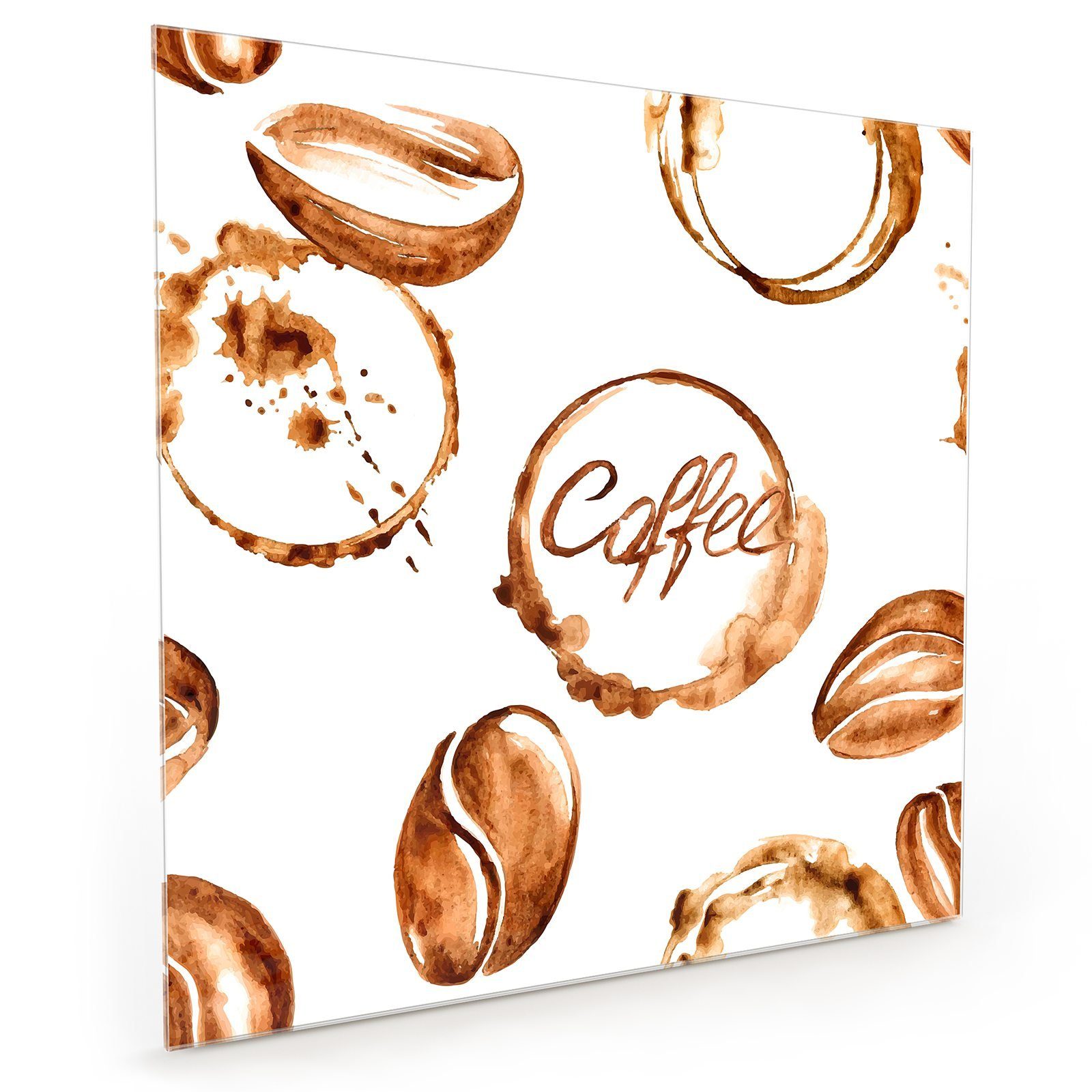 Kaffee Spritzschutz Küchenrückwand Motiv Küchenrückwand Primedeco mit Glas Aquarell