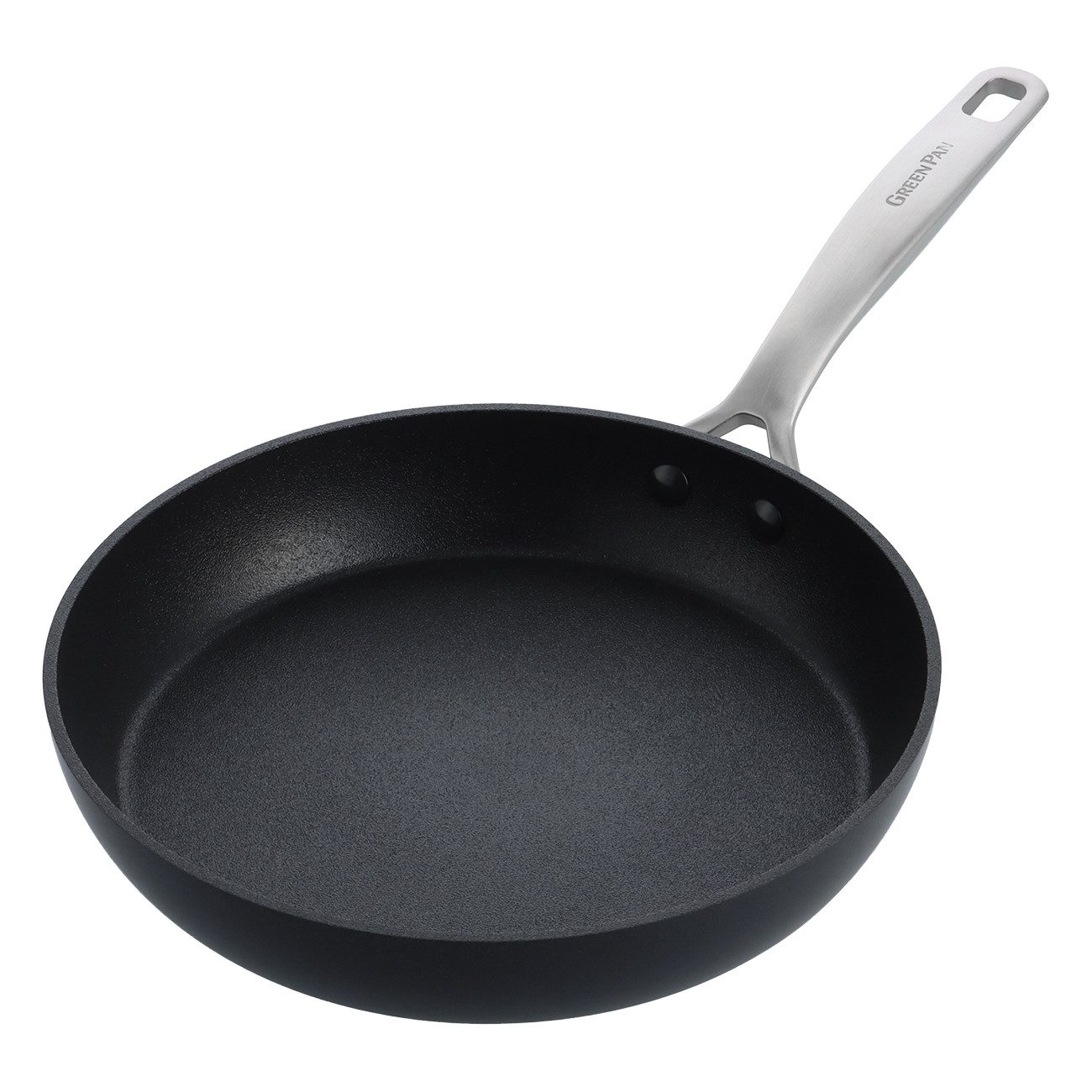 GREENPAN Bratpfanne Copenhagen schwarz Bratpfanne robust Antihaft backofenfest, Aluminium, Kratzfest, langlebig, pflegeleicht, backofengeeignet Ø 24 cm
