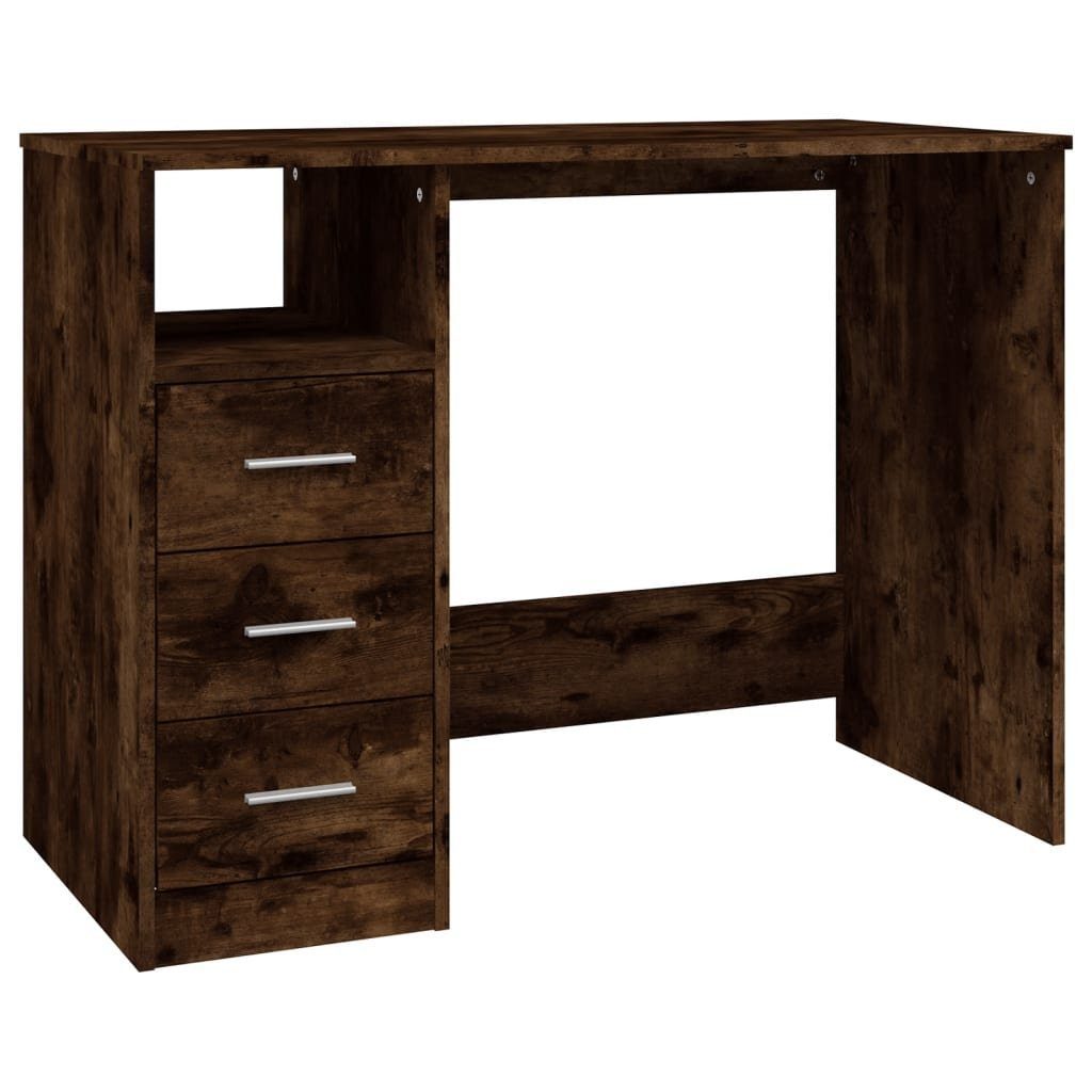 vidaXL Schreibtisch NA Schreibtisch mit Schubladen Räuchereiche 102x50x76 cm