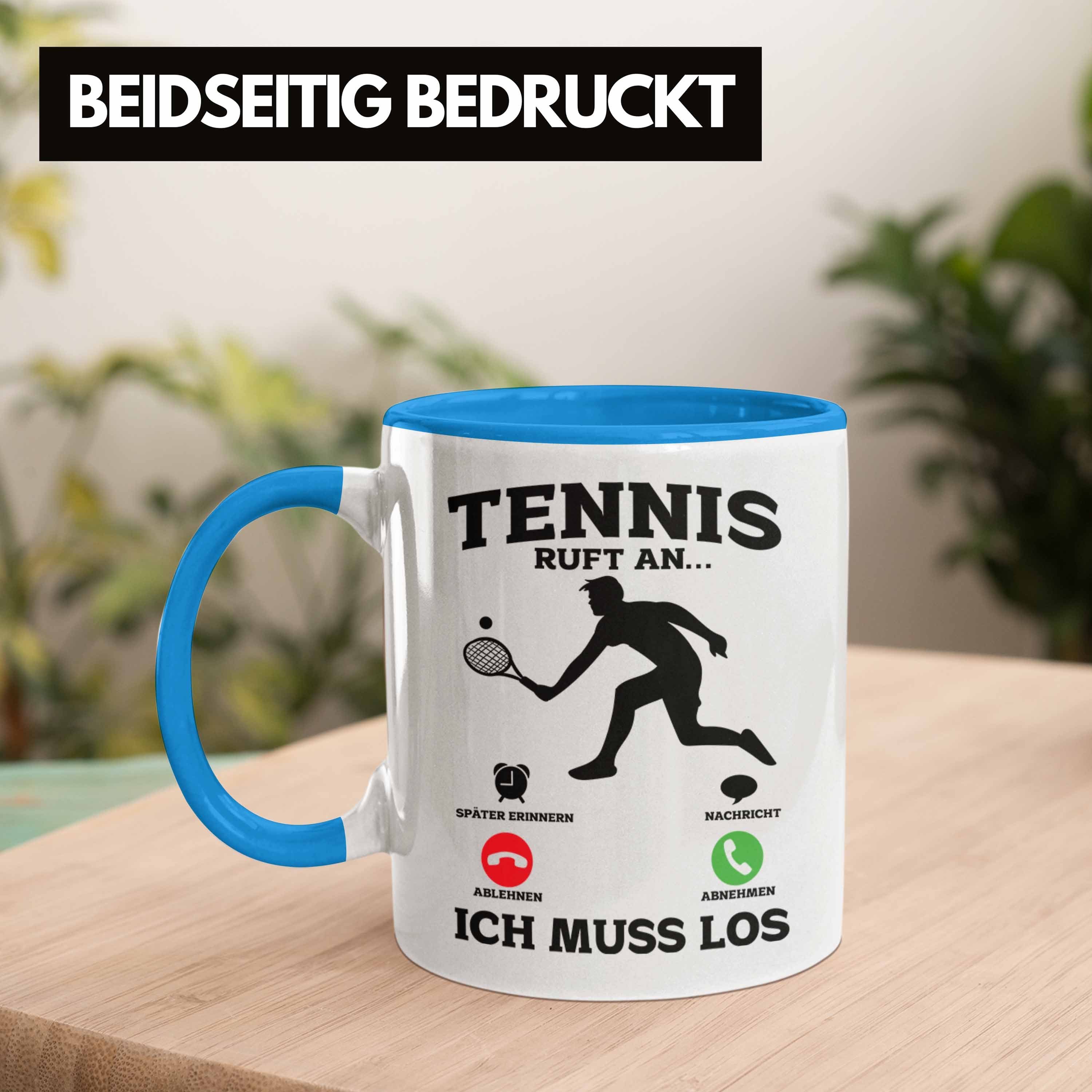 Tasse Trendation Tennisfans Blau Tennissp Tasse Lustige Tasse Geschenkidee Tennis Geschenk -