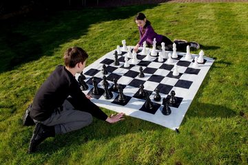 alldoro Spiel, XXL Schach 60080, großes Schachspiel, Spielfeld 1,58 x 1,58 m, für drinnen und draußen