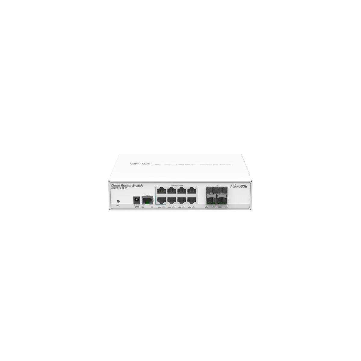 MikroTik CRS112-8G-4S-IN - 400 MHz, 128 MB, 8-Port, 4 SFP, Router OS 5 Netzwerk-Switch