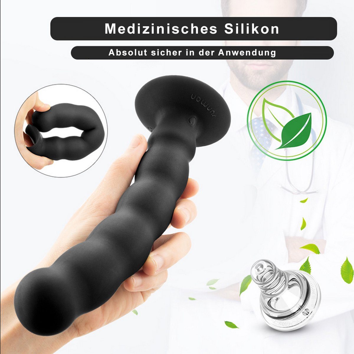 TPFSecret Anal-Stimulator Frauen ergonomischer USB Massagegerät Remote - mit Vibrator, Größe Männer, für Vibrationsmodi, Prostata Anal S Controll - und 10 Analvibrator über verschiedene wiederaufladbar