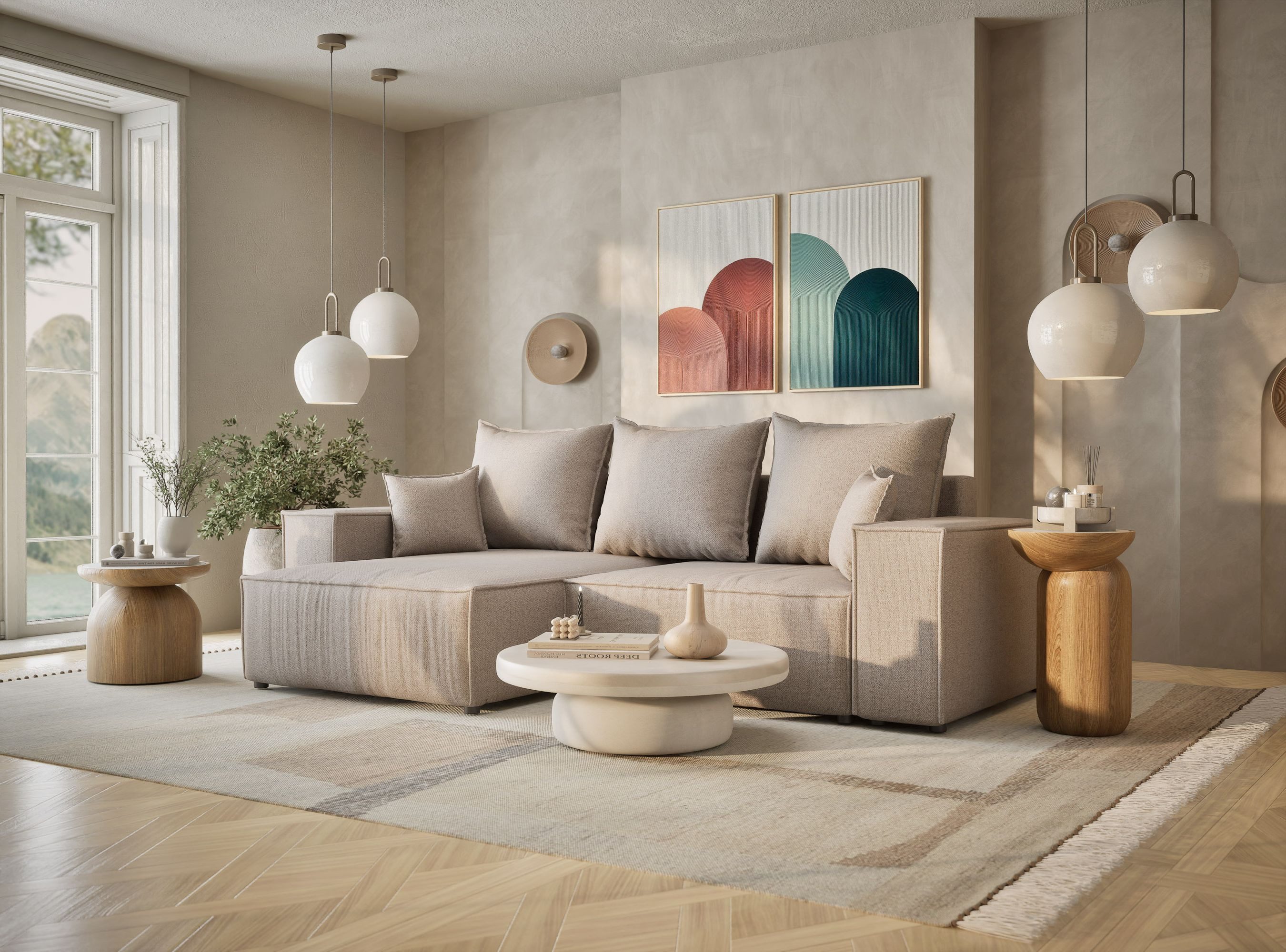 Maison de Rêve Ecksofa Moyo mit Schlaffunktion links, L-Form Ecksofa mit Bettkasten, Schlafsofa, Liegefläche 135x202 cm