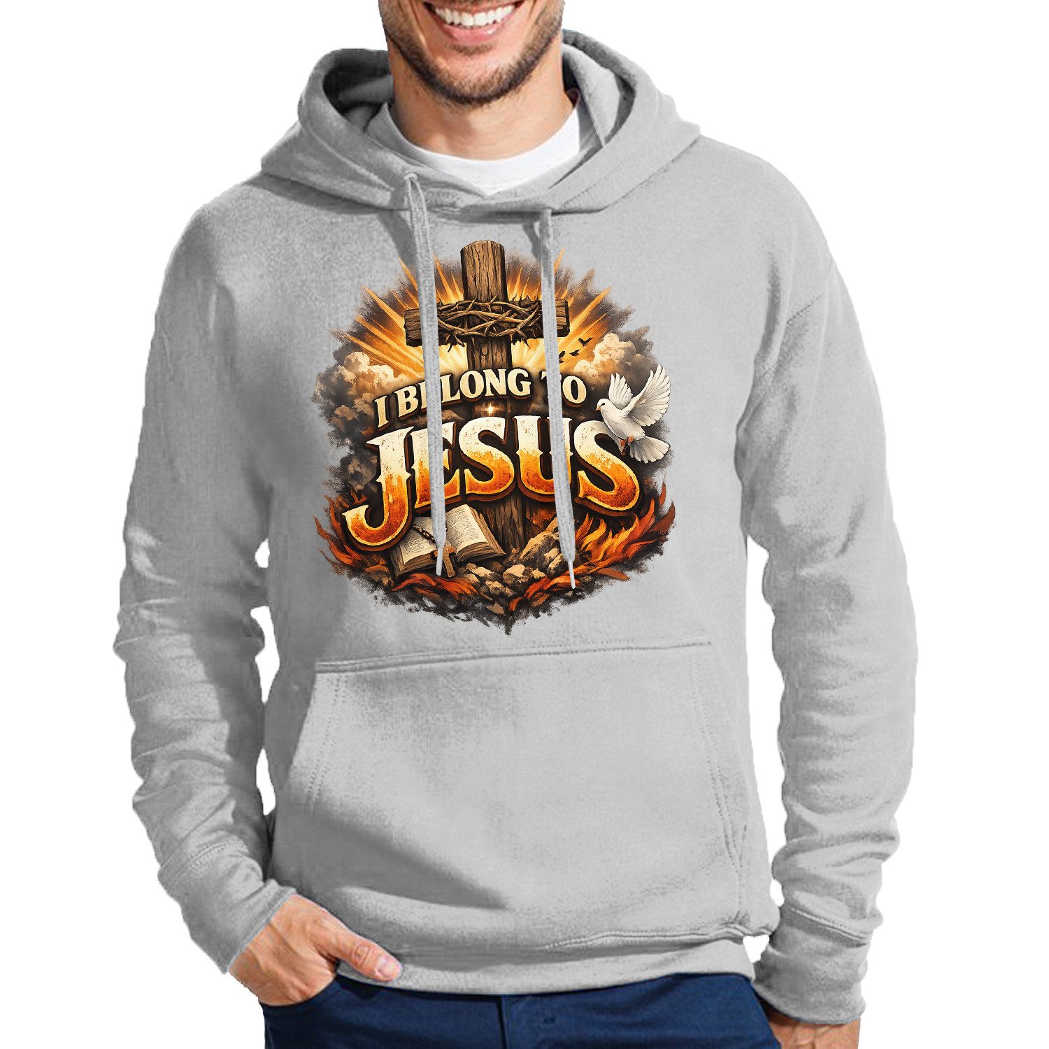 Hoodie Belong To Jesus Herren Hoodie Kapuzenhoodie Glaubensmotiv Print