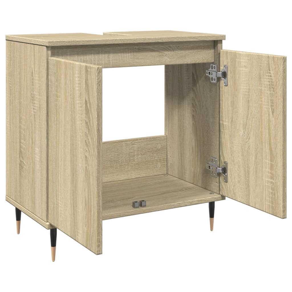 vidaXL Badezimmer-Set Badschrank Sonoma-Eiche 58x33x60 cm Holzwerkstoff, (1-St) – Bild 4 von 5