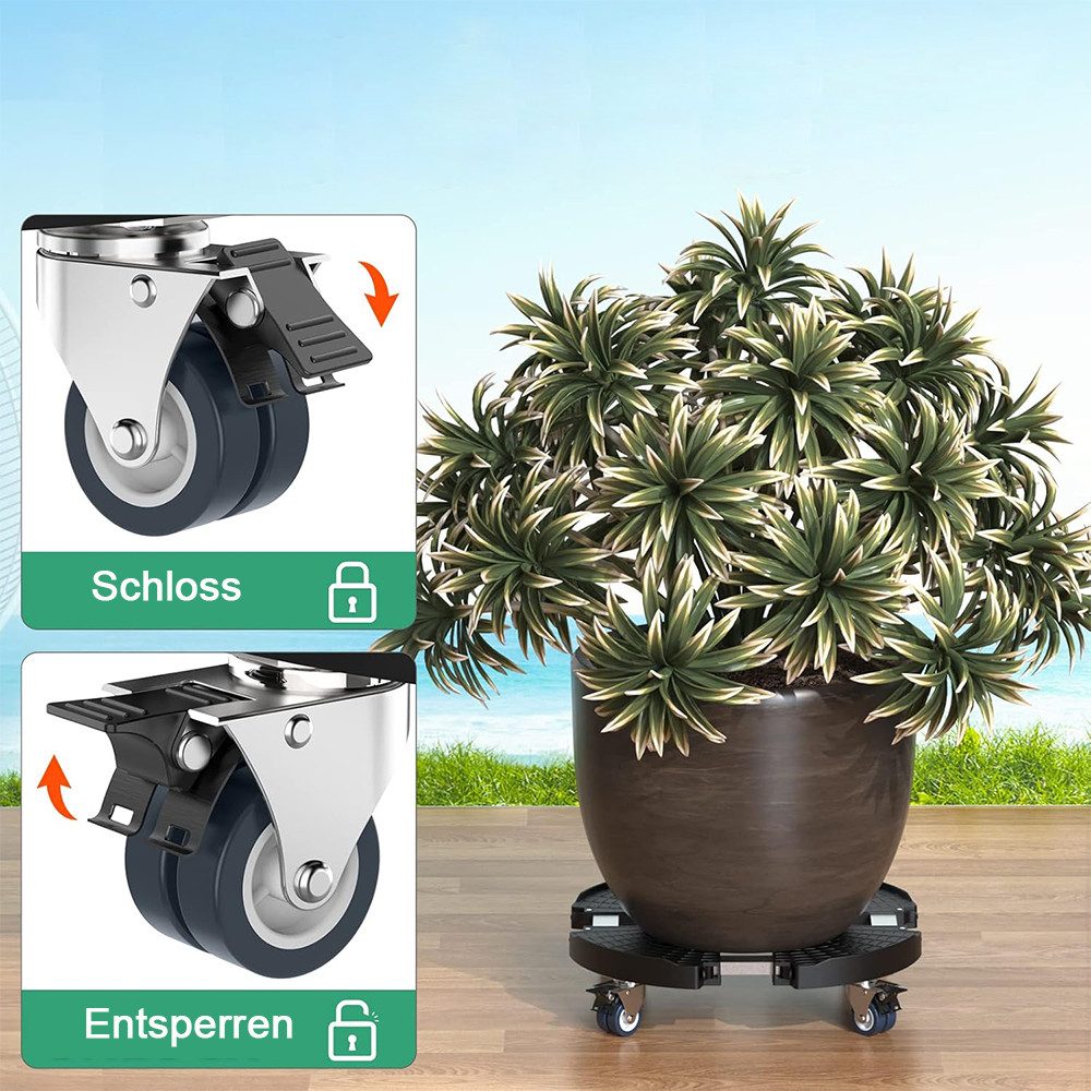 TUWENA Pflanzenroller Ausziehbarer Blumentopfteller mit 360° drehbaren Rollen, (Set, 2-St) – Bild 3 von 5