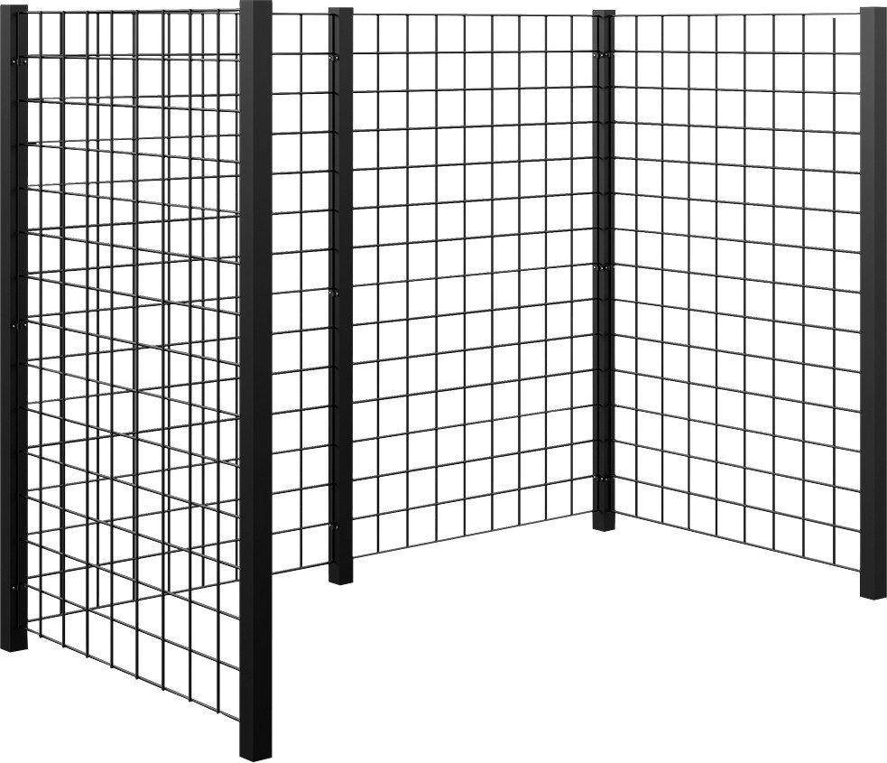 PLUS Mülltonnenbox Plus Mülltonnenabtrennung Stahlspalier RAL 9005