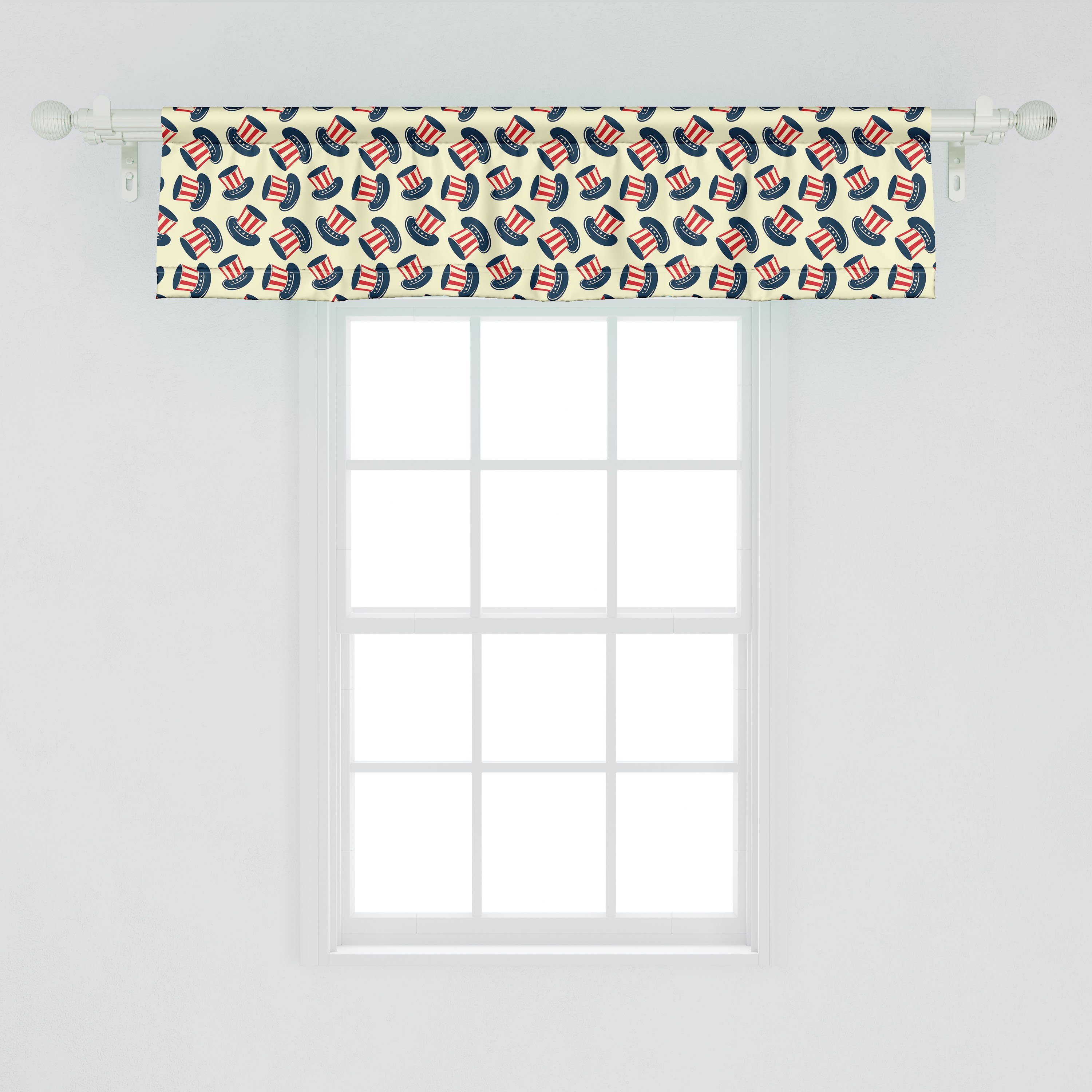 Küche Vorhang Kappen-Muster Microfaser, Abakuhaus, Juli Volant Dekor Vierter Schlafzimmer mit Stangentasche, für Scheibengardine