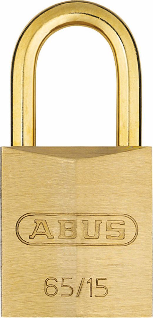 ABUS Vorhängeschloss 65MB/15 Messing - ABUS-Sicherheitslevel 3, Sicherheitsklasse 3, Messing-Bügel