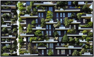 Papermoon Infrarotheizung Häuser mit Pflanzen, sehr angenehme Strahlungswärme