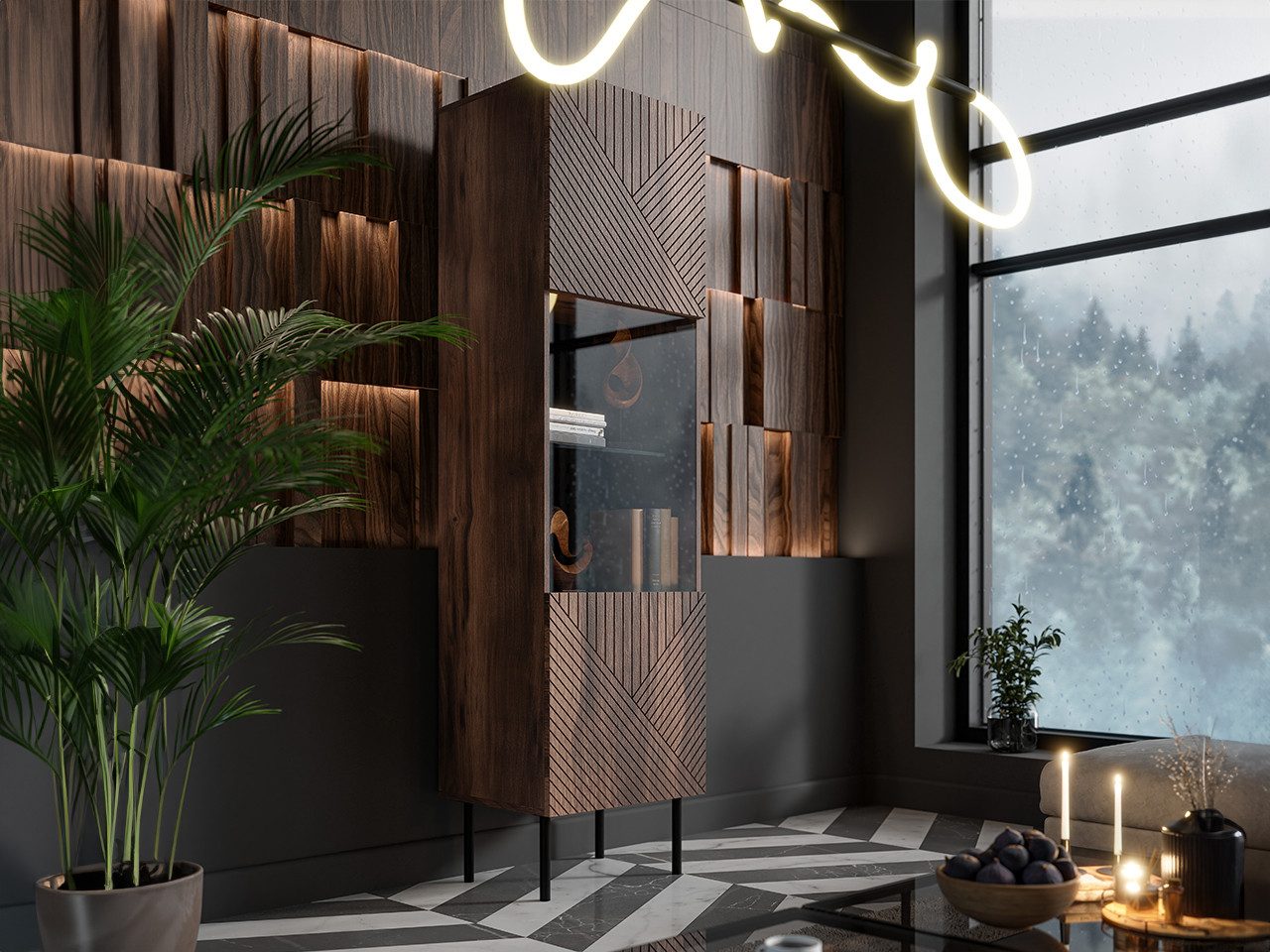 MIRJAN24 Vitrine Art Deco 51 (mit Drehtür) Metallfüße, 51x42x187 cm günstig online kaufen