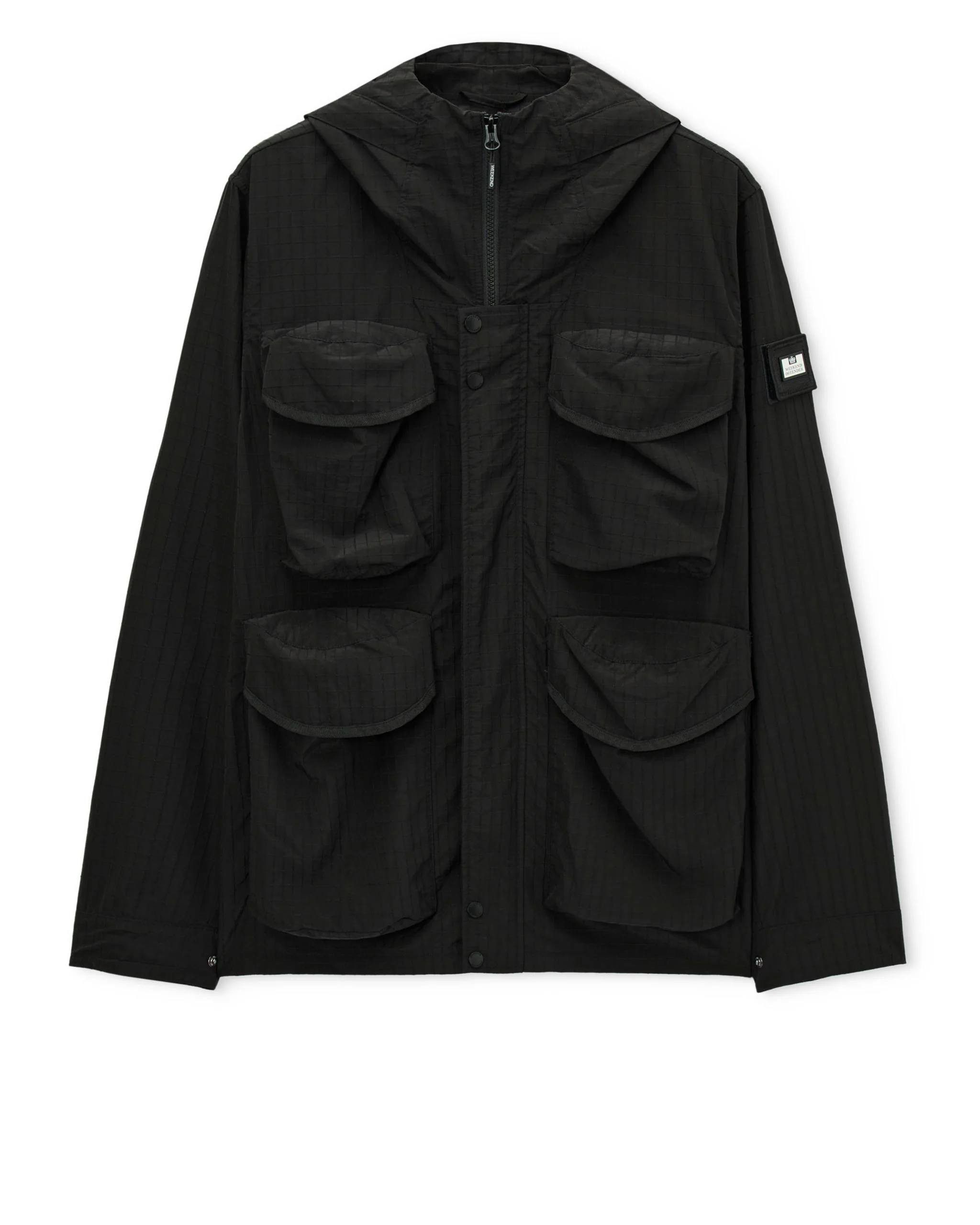 Weekend Offender Langjacke Jacke Weekend Offender Cotoca Nylon-Verzierungen an den Taschen und unter der Windschutzleiste