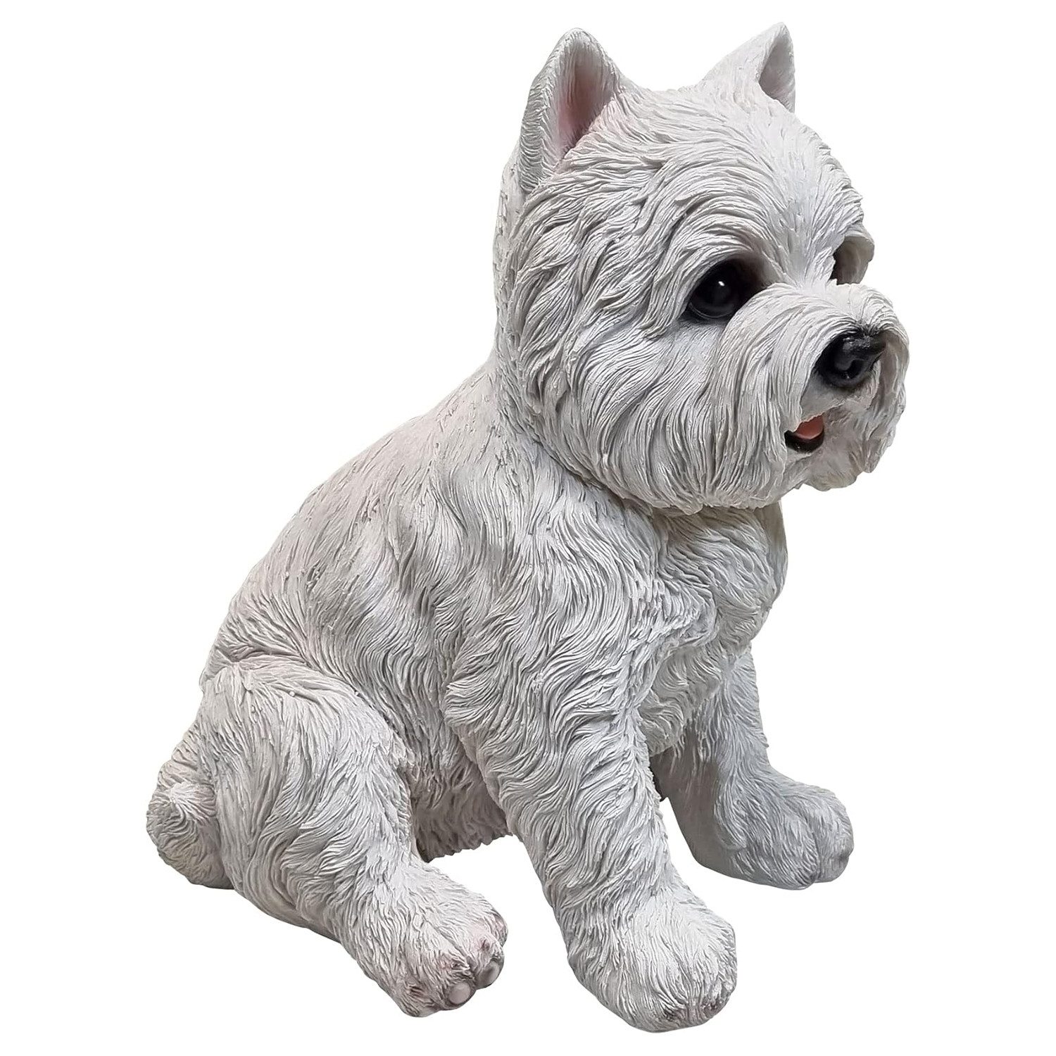 Fachhandel Plus Tierfigur West Highland Terrier weiß sitzend Hund Westie Gartendeko Tierfigur, tolle Hundefigur
