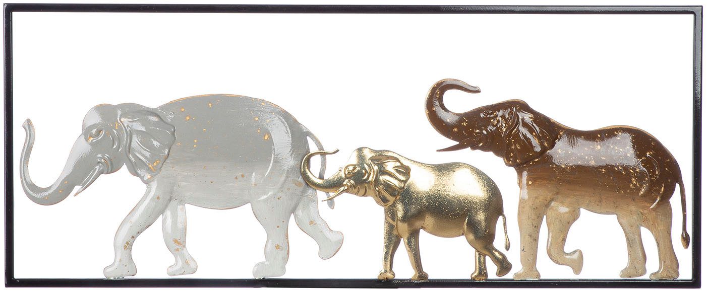 Casablanca by Gilde Wanddekoobjekt Wandrelief rechteckig Savanne braun; goldfarben; grau H. 25 cm (1 St)