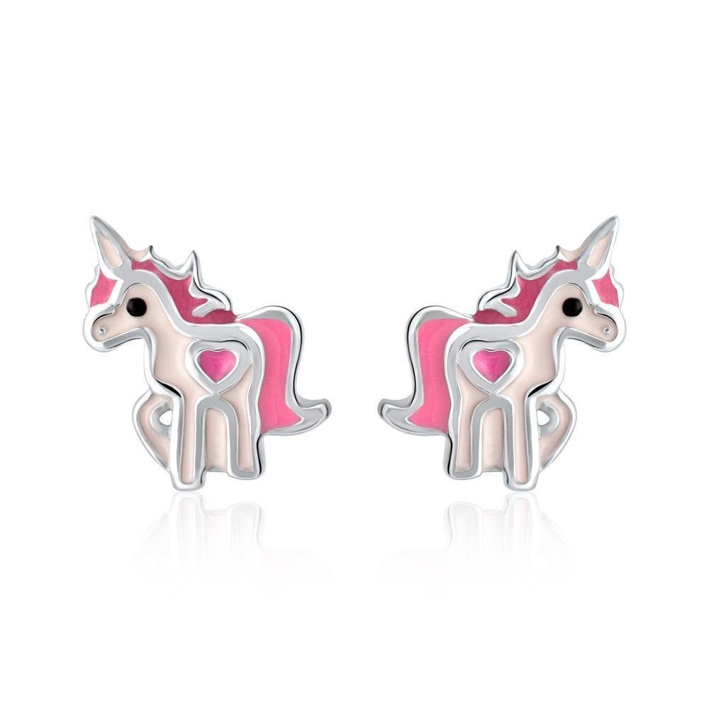 Paar Ohrstecker Einhorn Ohrstecker für Mädchen von Unique aus 925er Silber