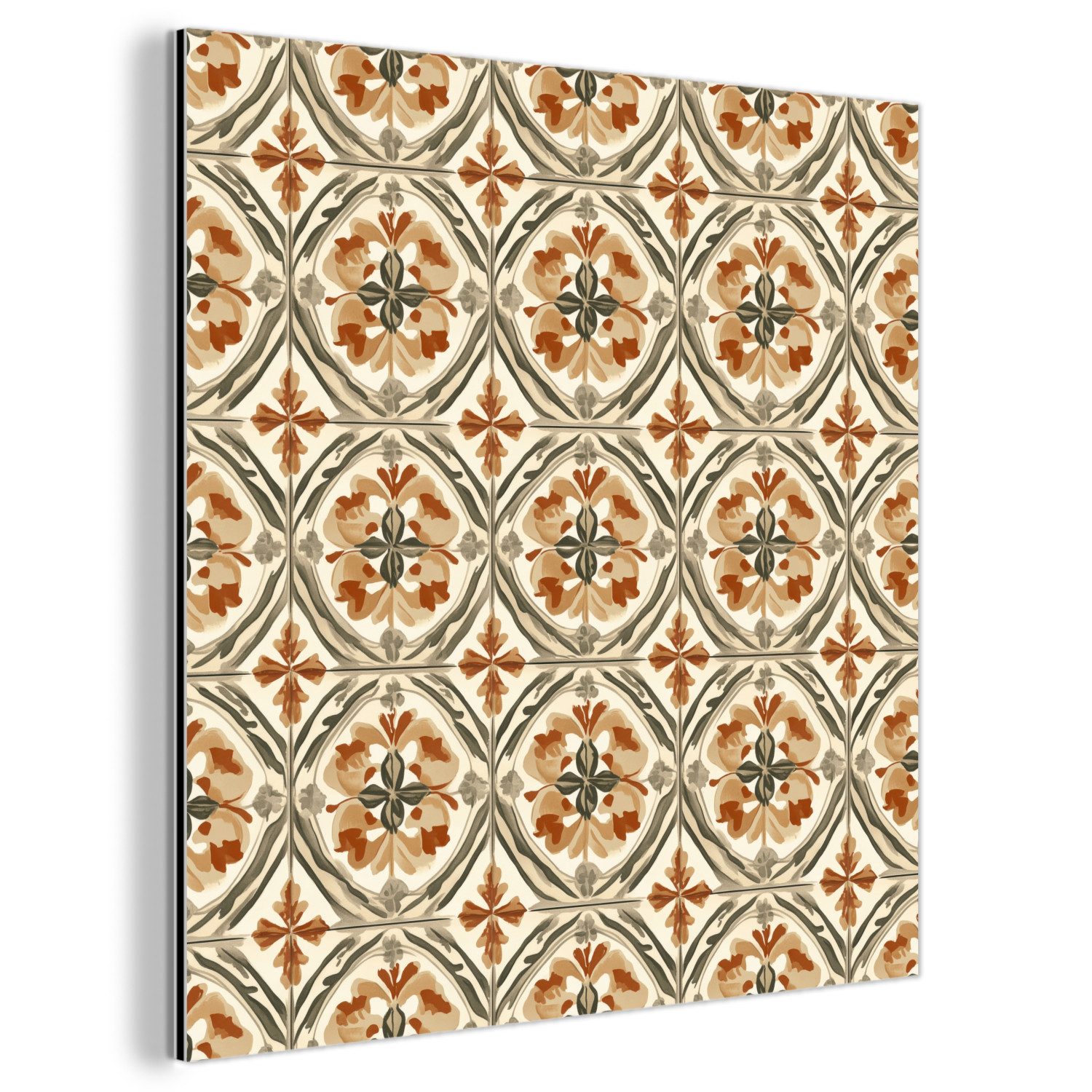 MuchoWow Metallbild Elegant - antik - farbenfroh, Inkl. Aufhängung, Alu-Dibond-Druck, Wandbild aus Metall, Aluminium deko, 20x20 cm