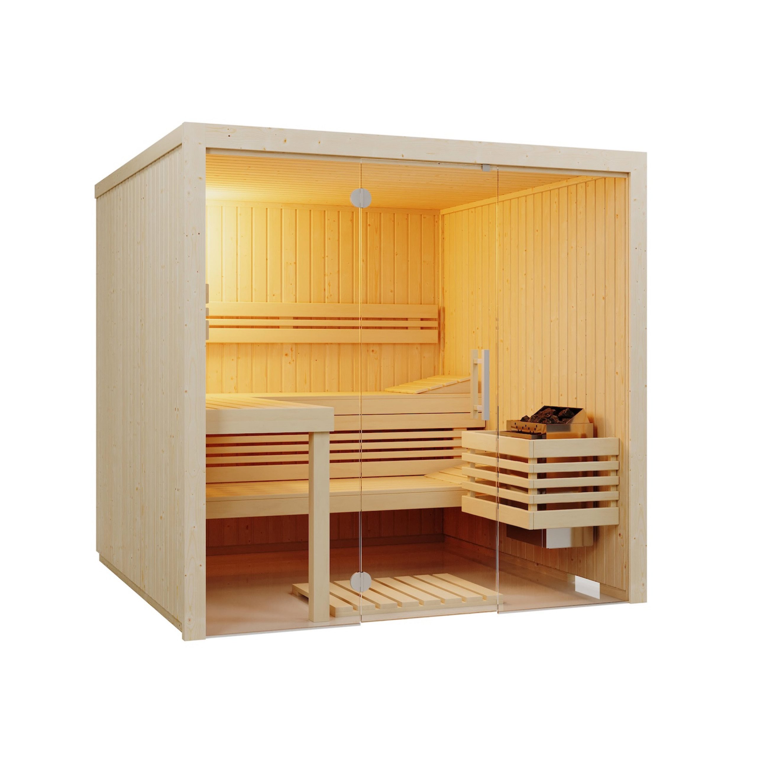 Infraworld Sauna Infraworld Panorama 180 Saunakabine Elementsauna aus nordischer