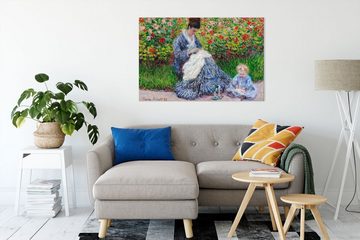 Pixxprint Leinwandbild Claude Monet - Camille Monet und ein Kind im Garten des, Claude Monet - Camille Monet und ein Kind im Garten des (1 St), Leinwandbild fertig bespannt, inkl. Zackenaufhänger