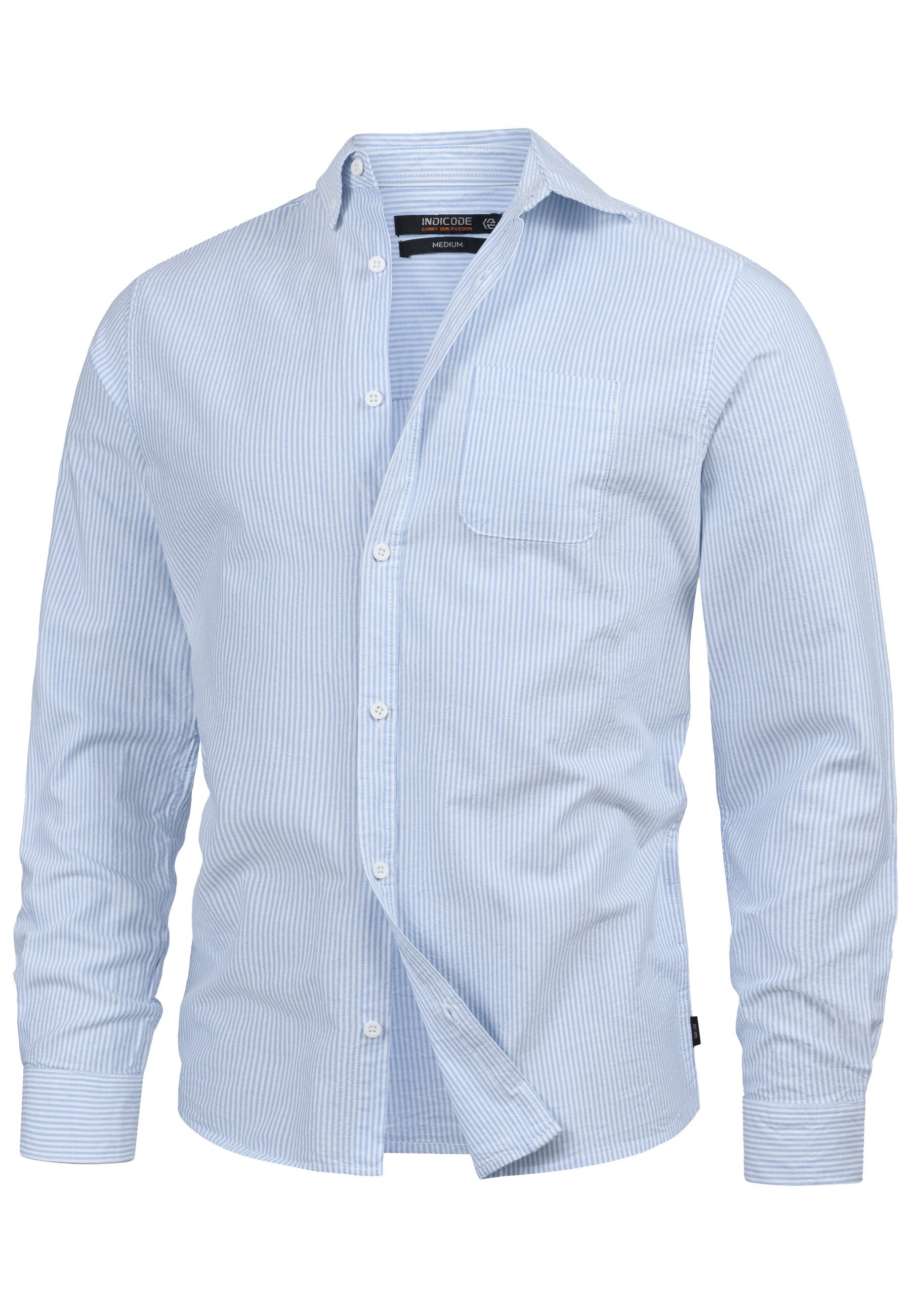 Indicode Langarmhemd Herren Kepner Herrenhemd Langarm mit Button-Down-Krage günstig online kaufen
