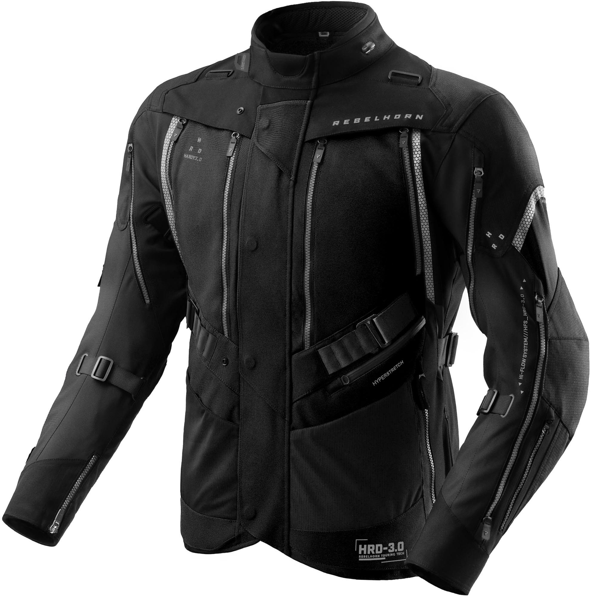 Rebelhorn Motorradjacke Hardy 3.0 wasserdichte Motorrad Textiljacke Rückenprotektor enthalten,Verbindungsreißverschluss,Ellenbogenpro