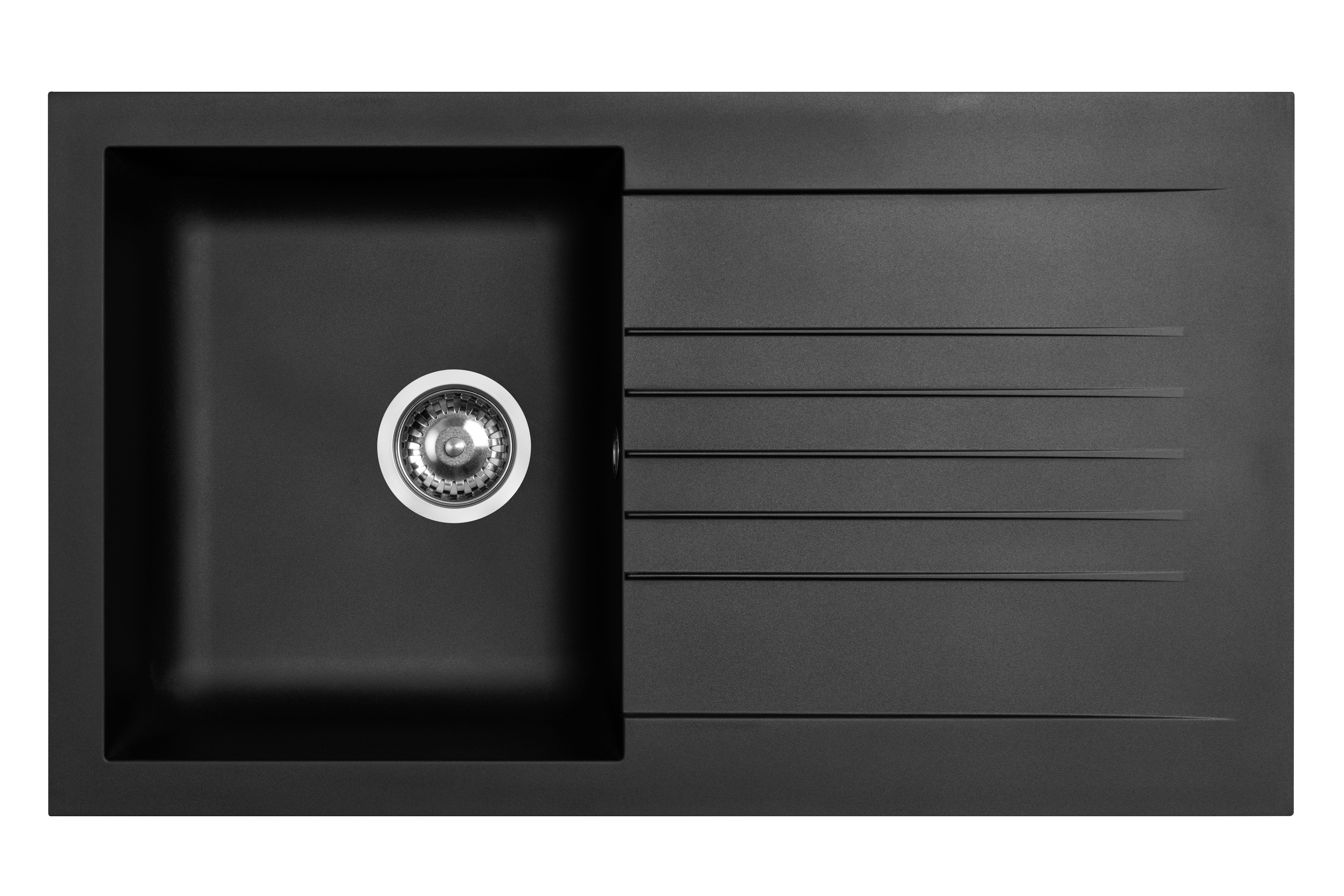 YUNA Küchenspüle YUNA Granovia Obsidian - Compositspüle - Spüle - schwarz - 86x50cm