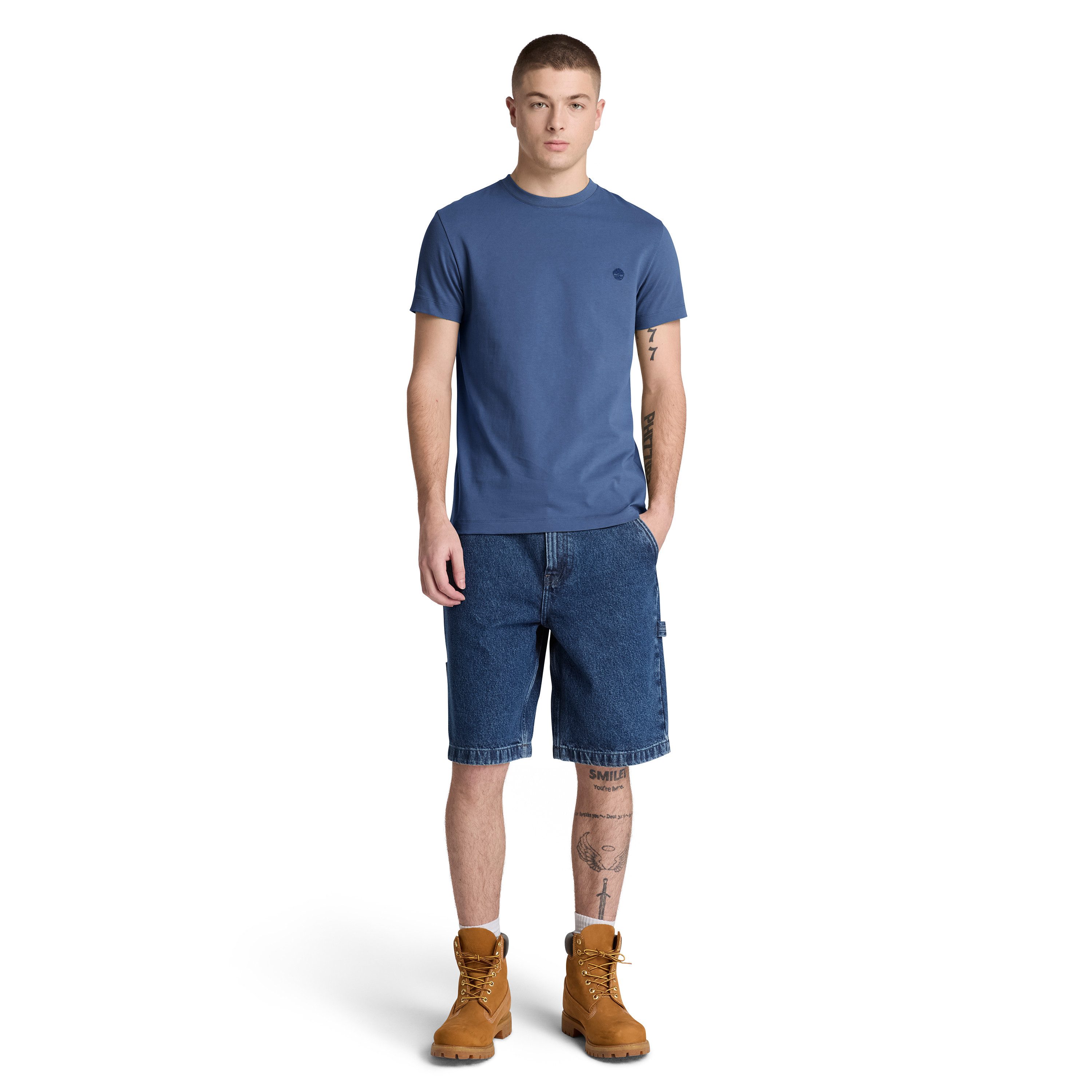 Timberland T-Shirt DUNSTAN RIVER - SS Tee (Slim) mit Rundhalsausschnitt, Kurzarm-Design, aus Baumwolle – Bild 4 von 5