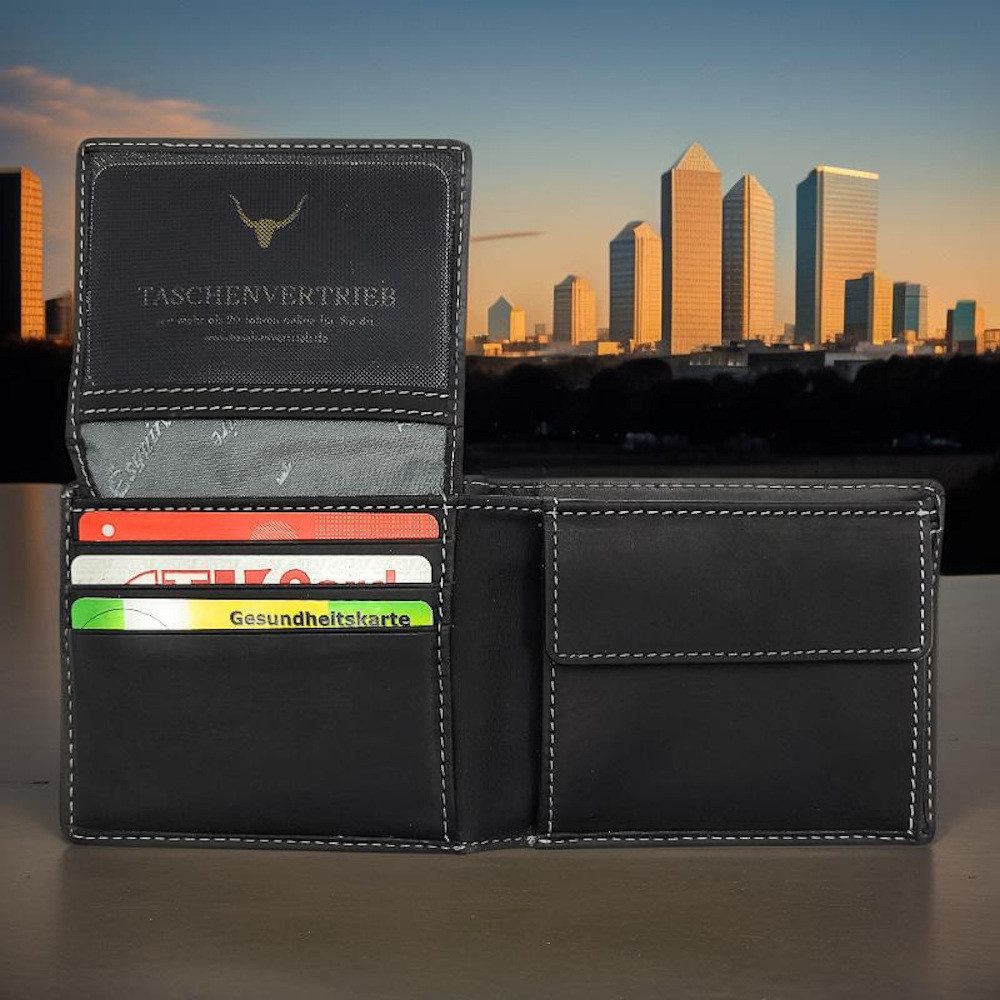 Esquire Geldbörse elegantes echt Leder Portemonnaie mit RFID Schutz, leicht gewachstes Rindleder mit toller Haptik