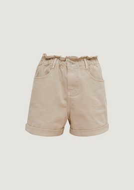 comma casual identity Hose & Shorts Regular: Shorts mit Paperbag-Bund Leder-Patch