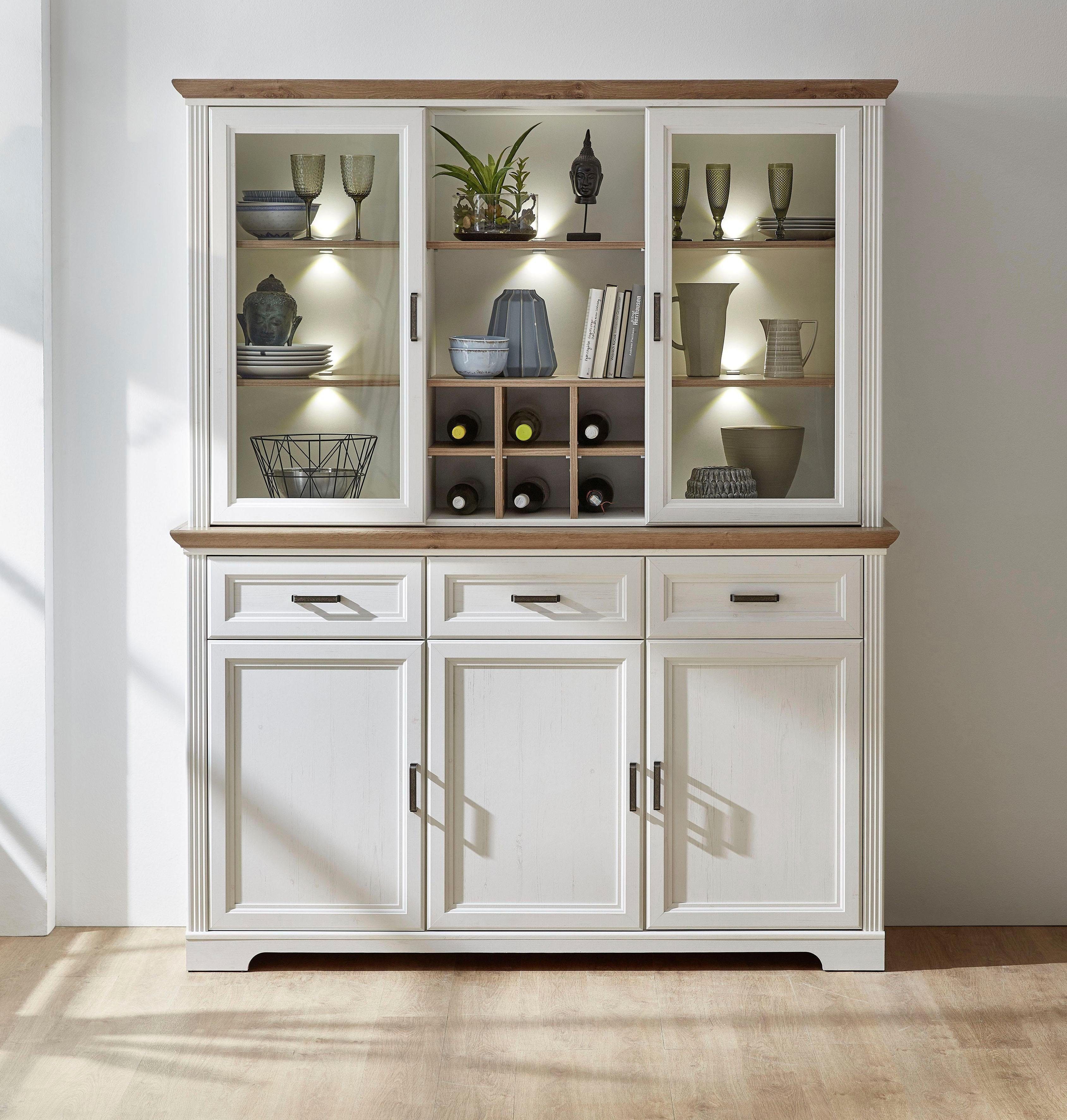 Innostyle Vitrine Jasmin (1 Sideboard und 1 Aufsatzvitrine) 2-teilig