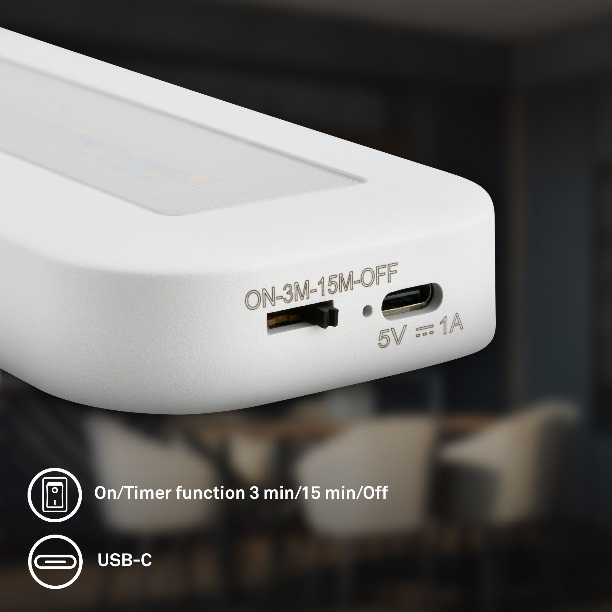 Briloner Leuchten LED Unterbauleuchte kabellos Akku USB-C Küchenleuchte Treppenbeleuchtung, Doppelpack (2x kurz), LED fest integriert, Tageslichtweiß, 15x6,5x2 cm, 30,5x6,5x2 cm 2er-Set, Küche, Schrank, Treppe