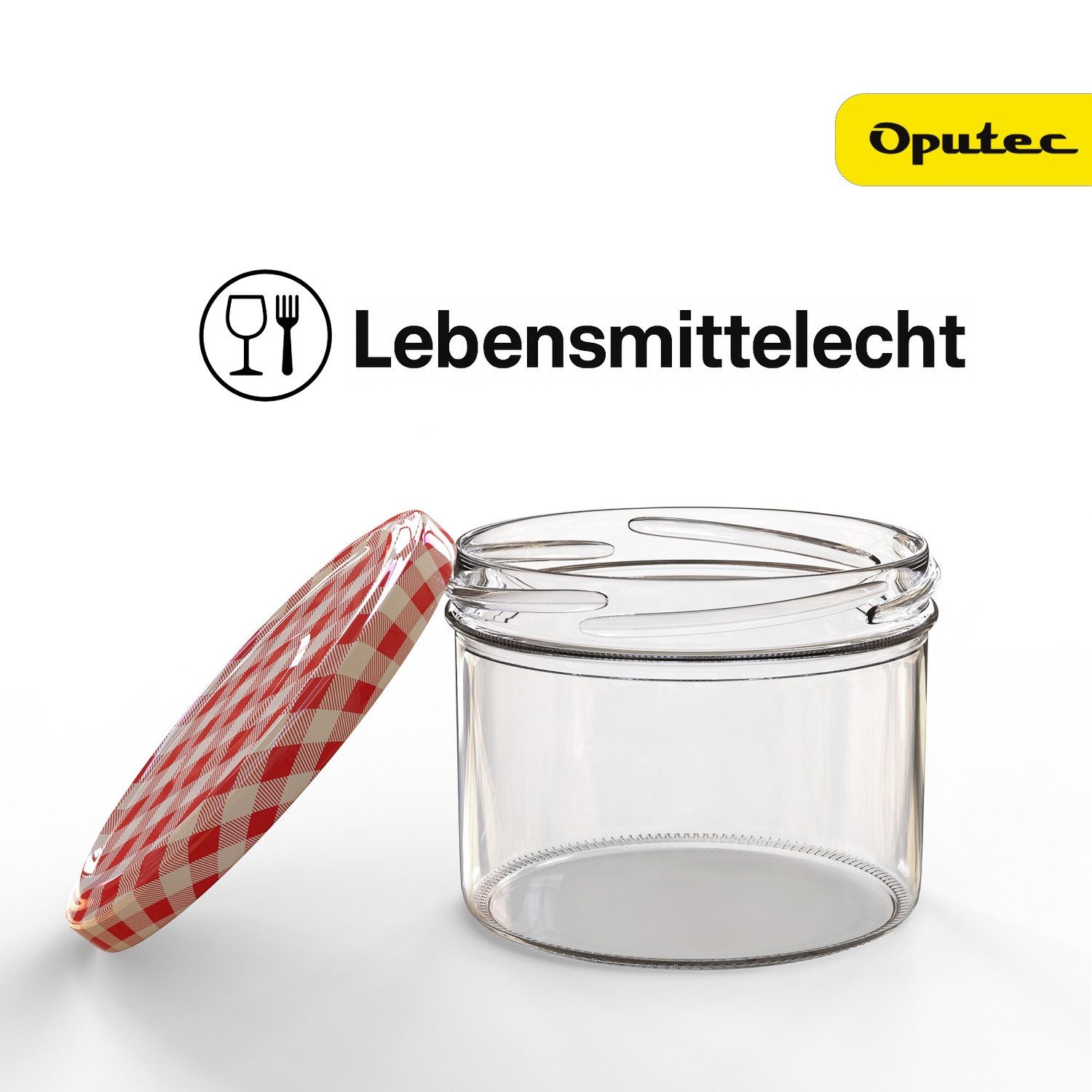 Oputec Einmachglas 200x Schraubdeckel TO 82 rot-weiß – Twist Off Ersatz für Einmachgläser, Metall, (Maxi-Spar-Set, 200 x Ersatzdeckel) – Bild 3 von 5