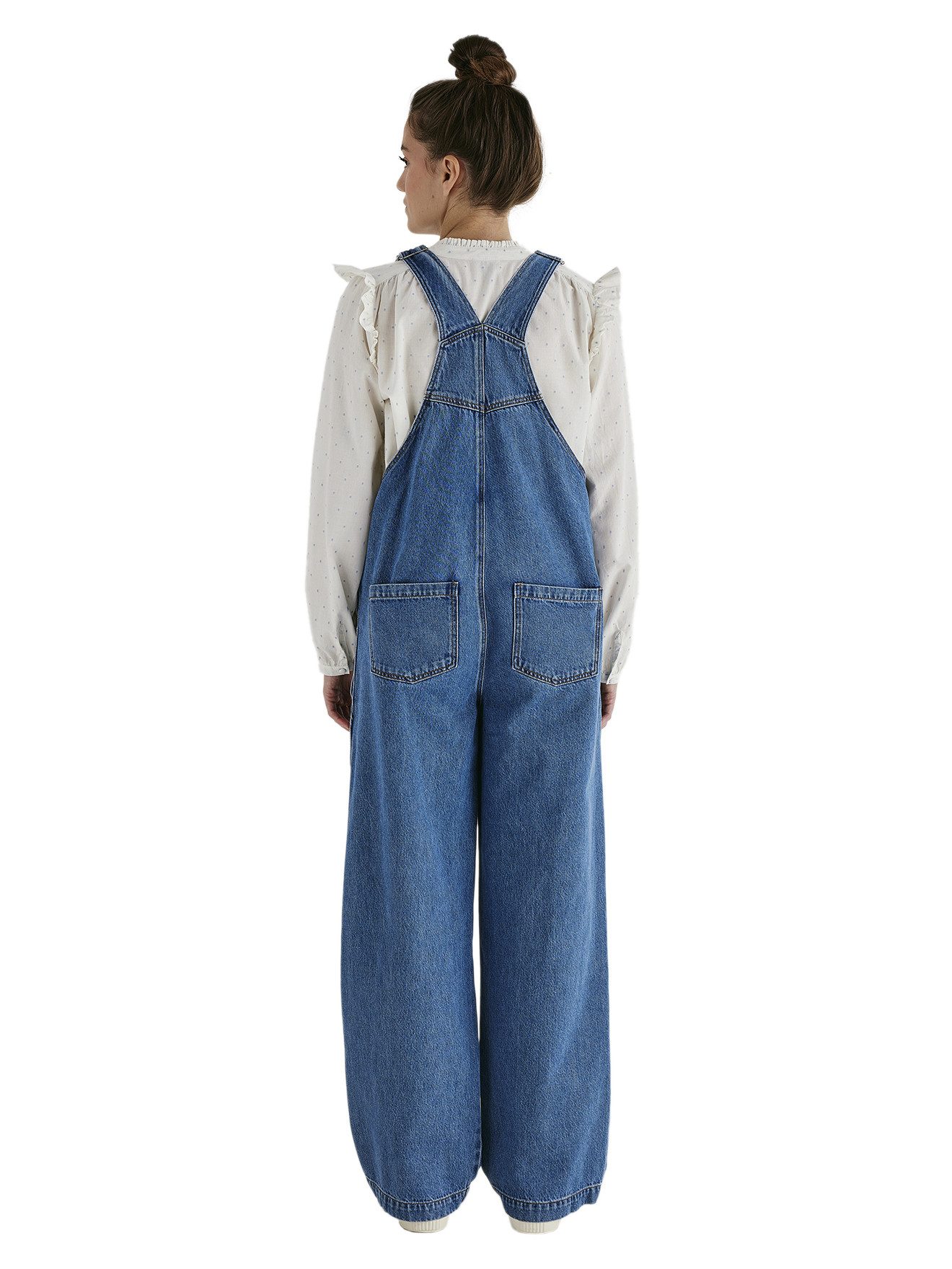 vertbaudet Umstandsoverall Jeans-Latzhose für Schwangerschaft und Stillzeit Bundweite verstellbar