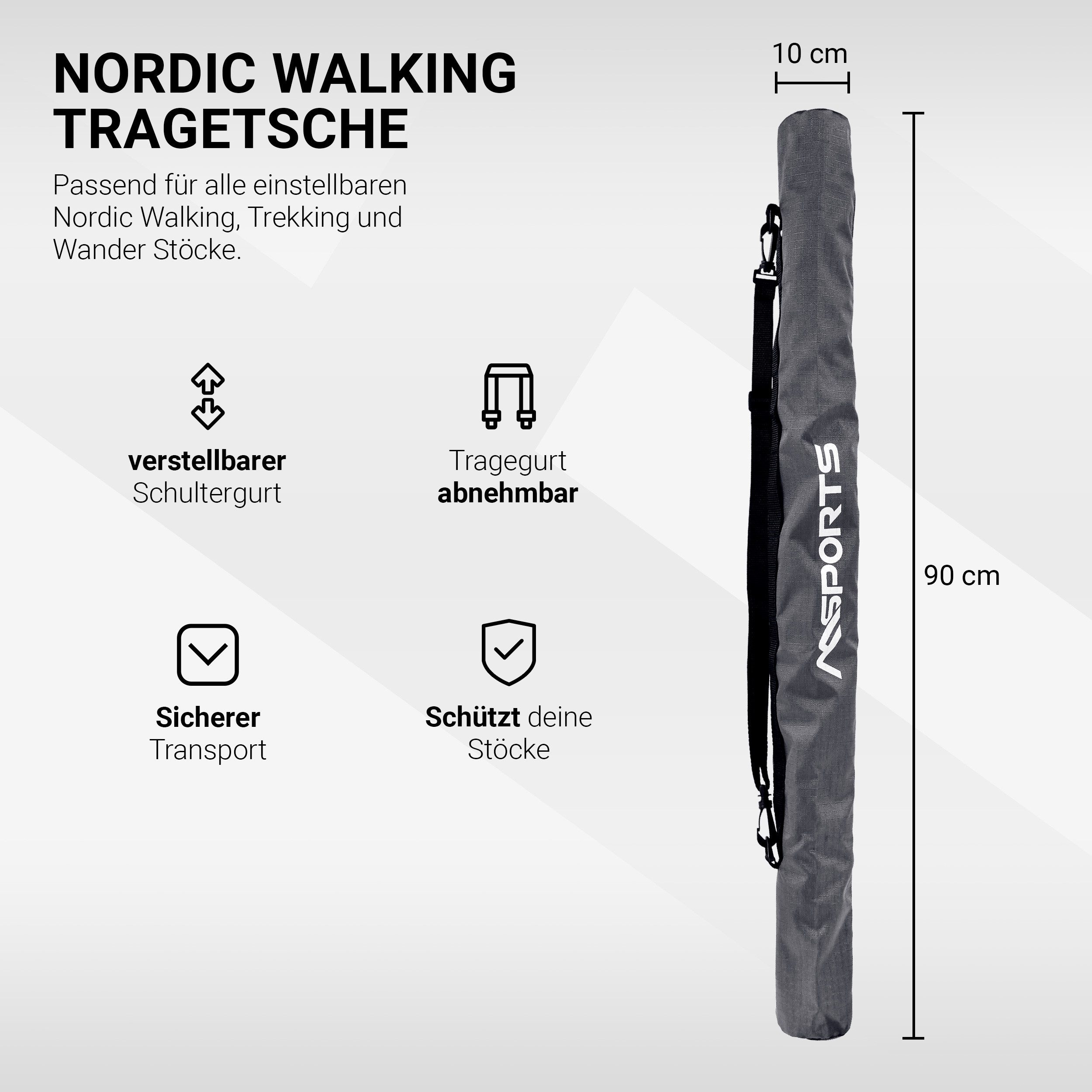 MSports® Tragetasche Nordic Walking faltbare Stocktasche - für Teleskop Stö günstig online kaufen