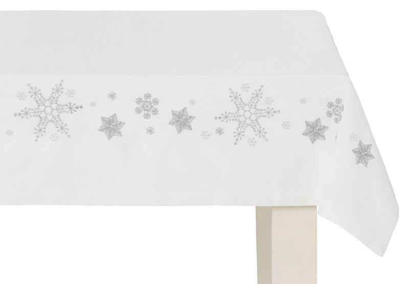 Dreams Tischdecke »Schneeflocke, Weihnachtsdeko«, mit aufwendiger Stickerei