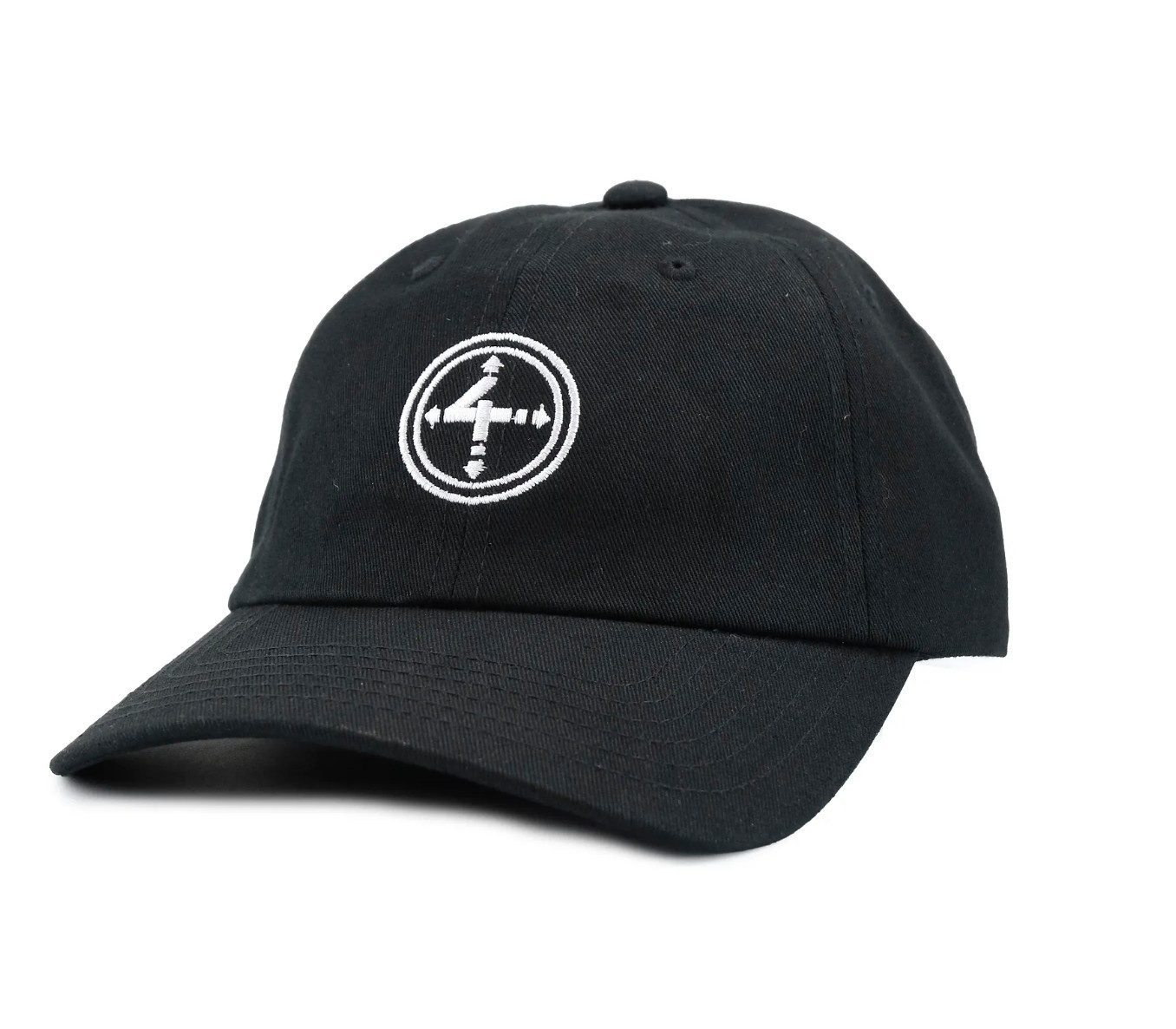 DIE FANTASTISCHEN VIER Flat Cap Dad Cap ´Retro 4 Logo´ schwarz, 100% Baumwolle, Logo Stick weiß