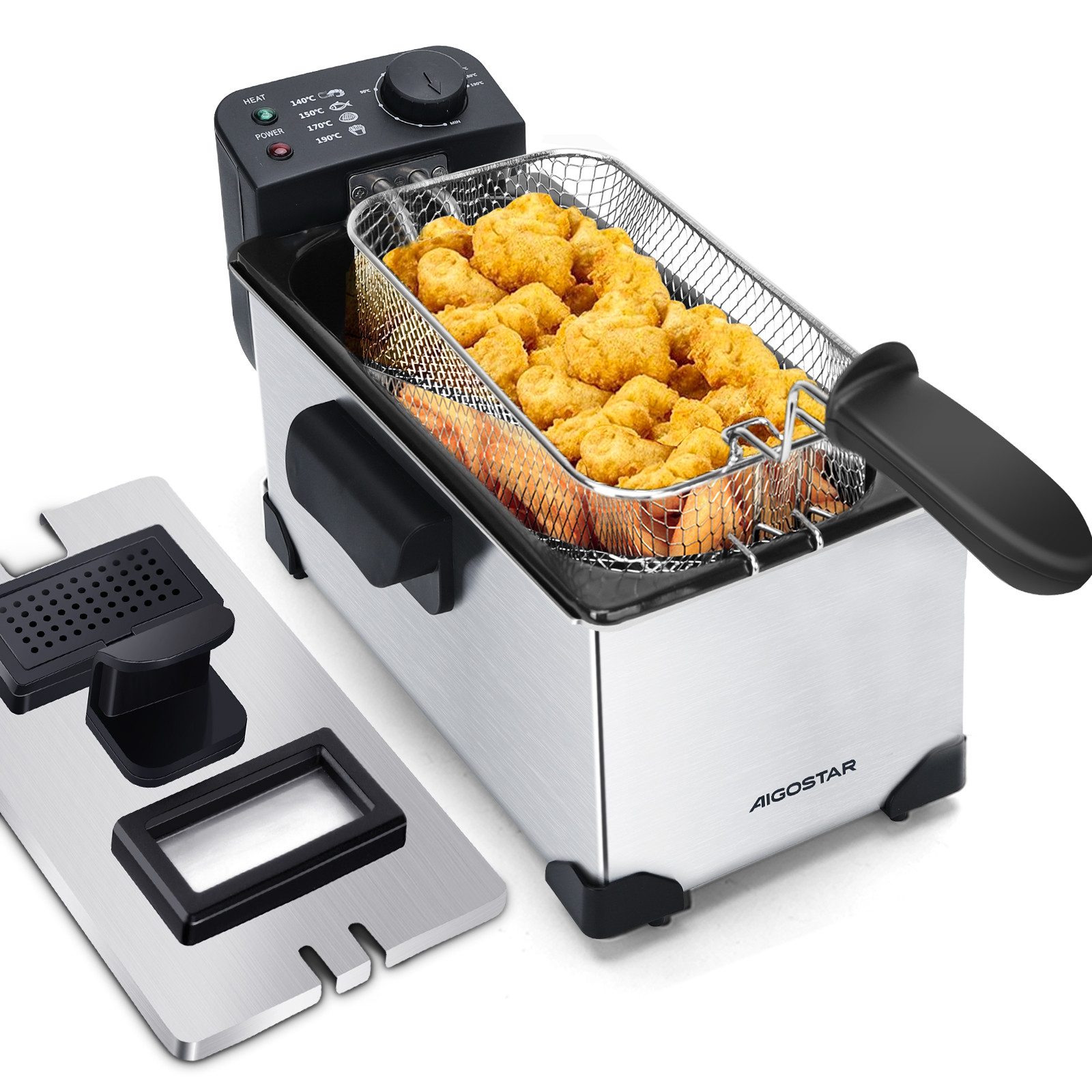 Fritteuse Semi-professionelle Fritteuse, Edelstahl, 2200W, 3L
