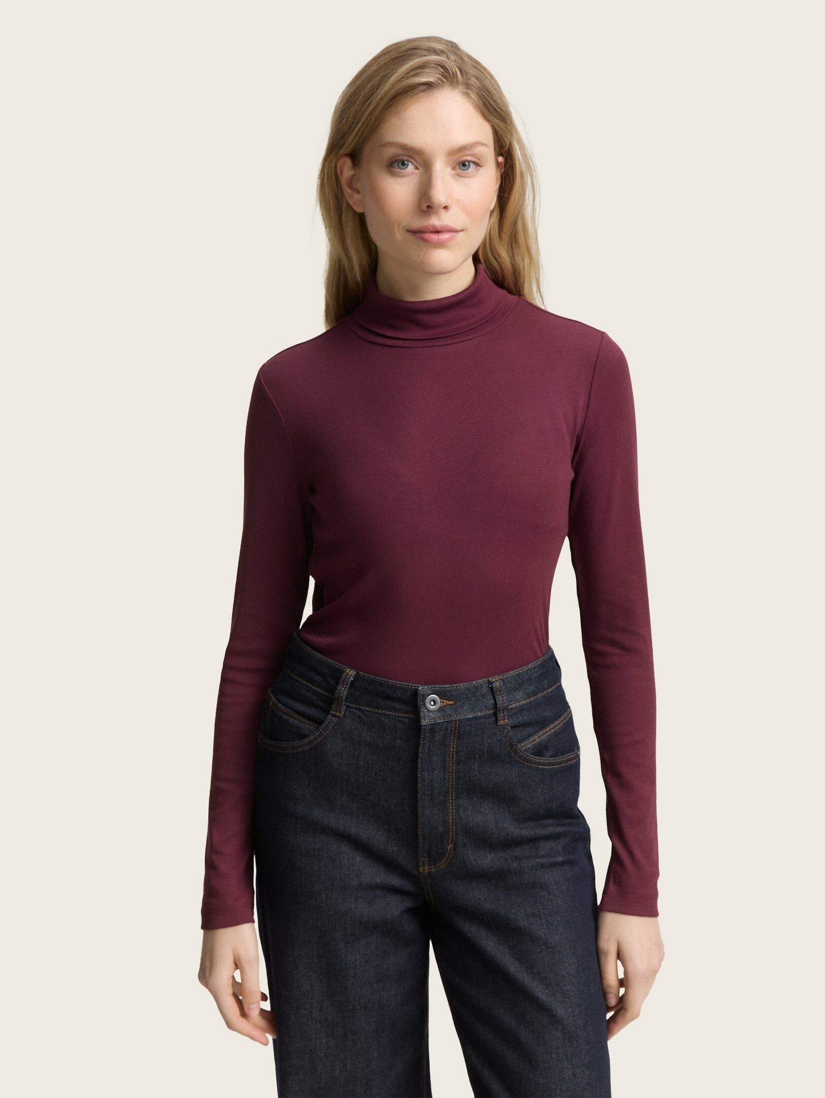 TOM TAILOR Langarmshirt Langarmshirt mit Rollkragen günstig online kaufen