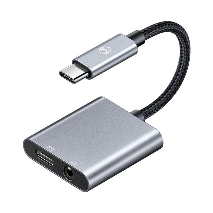 mcdodo Adapter USB-C - 3 5mm jack Aux Mini Buchse Anschluss + Typ-C Port Converter USB HUB USB-C in grau Adapter