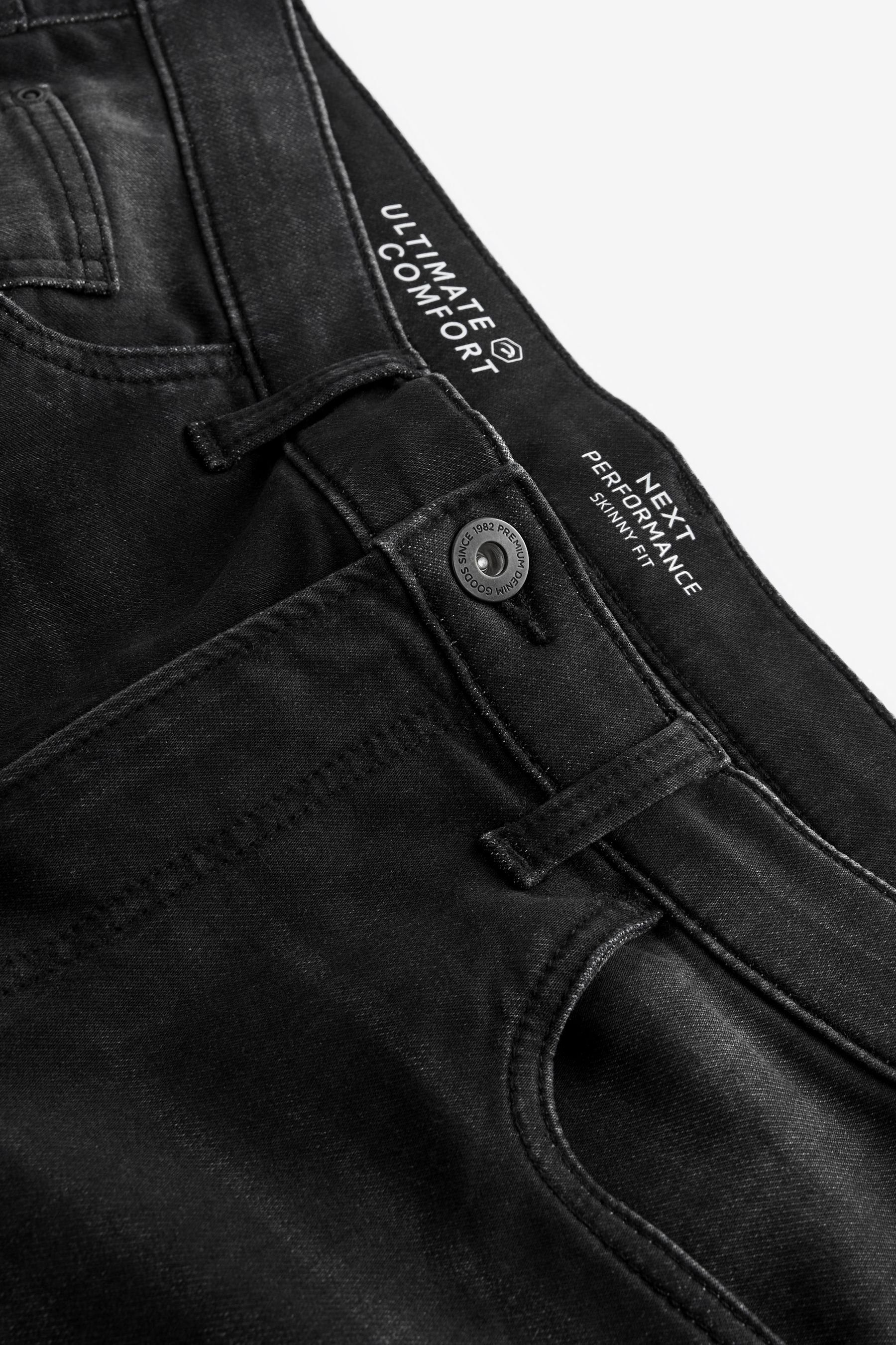(1-tlg) Flex Stretch Next Skinny Black Washed Jeans - Skinny-fit-Jeans Motion