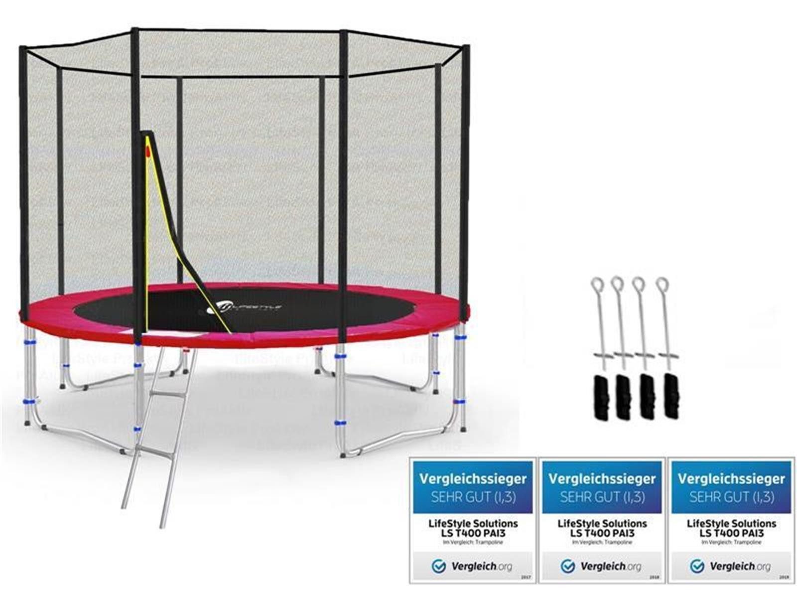 Glaszentrum Hagen Gartentrampolin LS-T305-PA10 (RA) LifeStyle ProAktiv Gartentrampolin 305cm 10ft