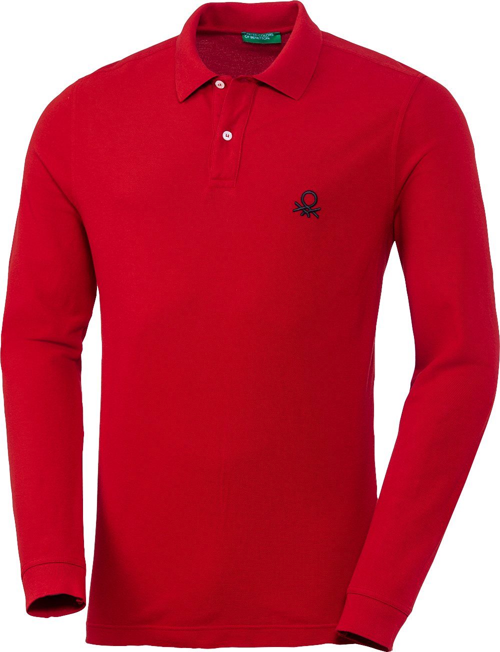 United Colors of Benetton Langarm-Poloshirt aus Baumwolle rot