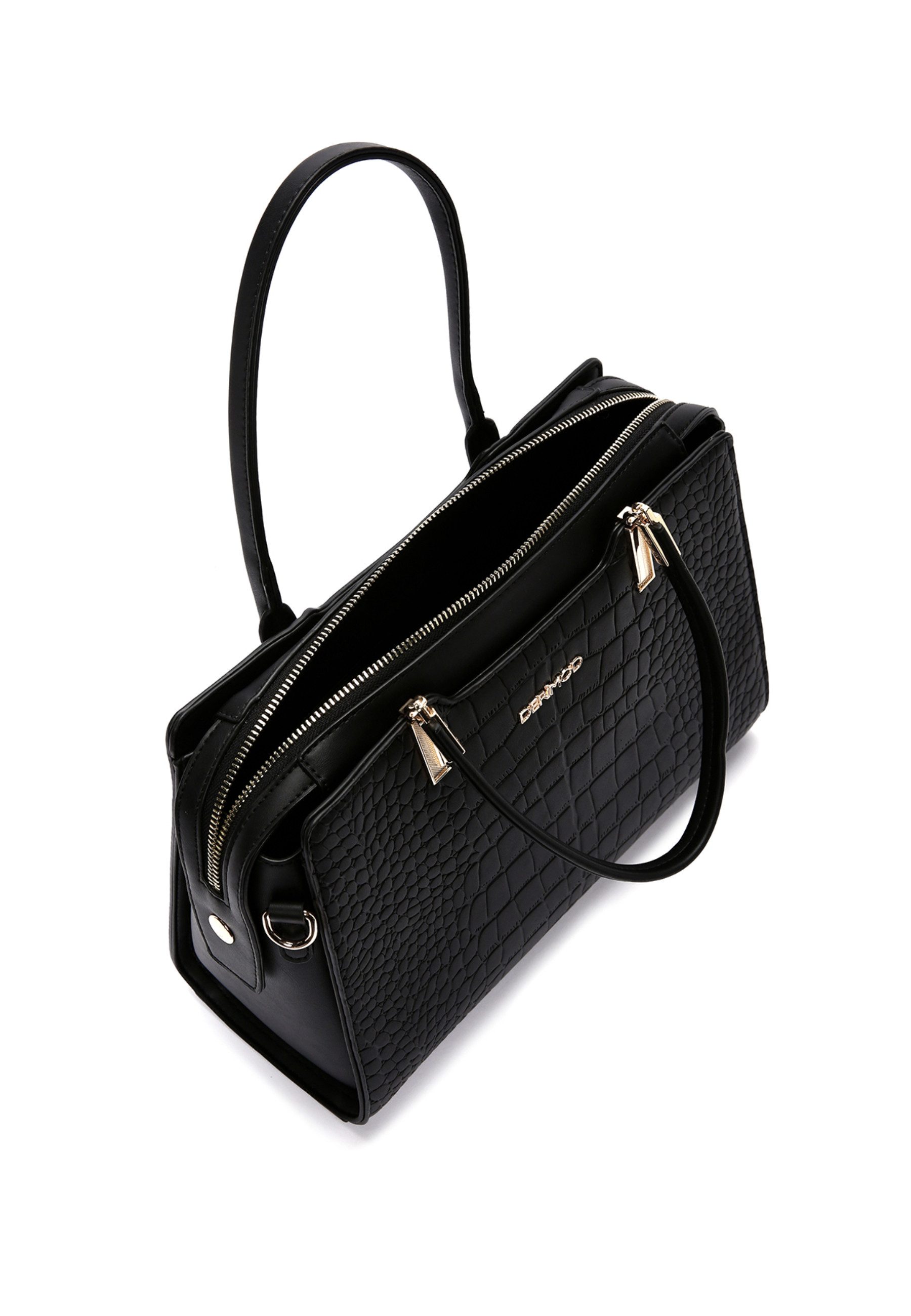 Derimod Umhängetasche Handtasche aus Kunstleder, Kunstleder, Schulterriemen, Groß