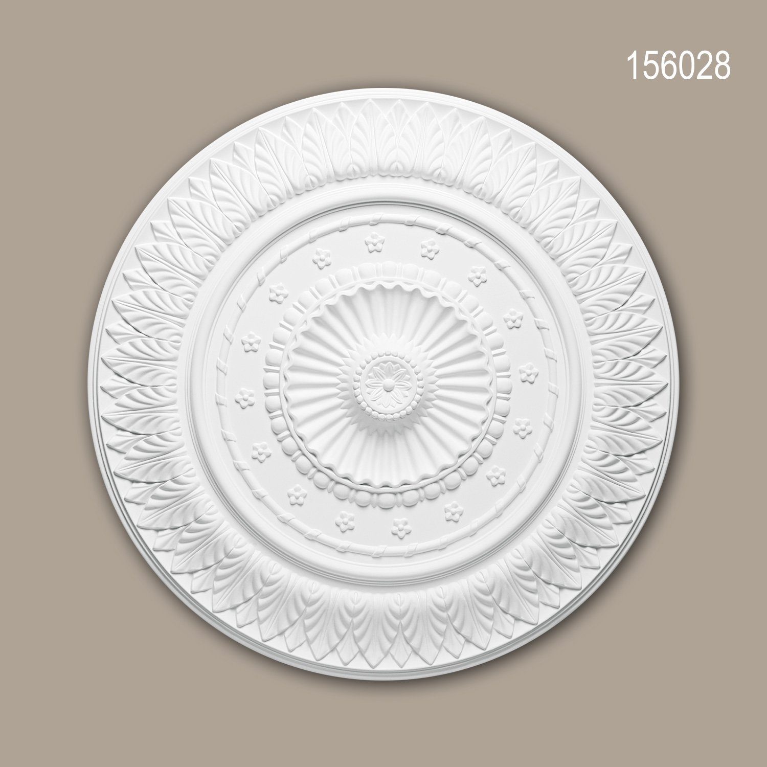 Profhome Decken-Rosette 156028 cm), Deckenrosette, 1 Durchmesser 67 weiß, Neo-Klassizismus Deckenelement, Stil: St., Zierelement, Medallion, vorgrundiert, Stuckrosette, (Rosette