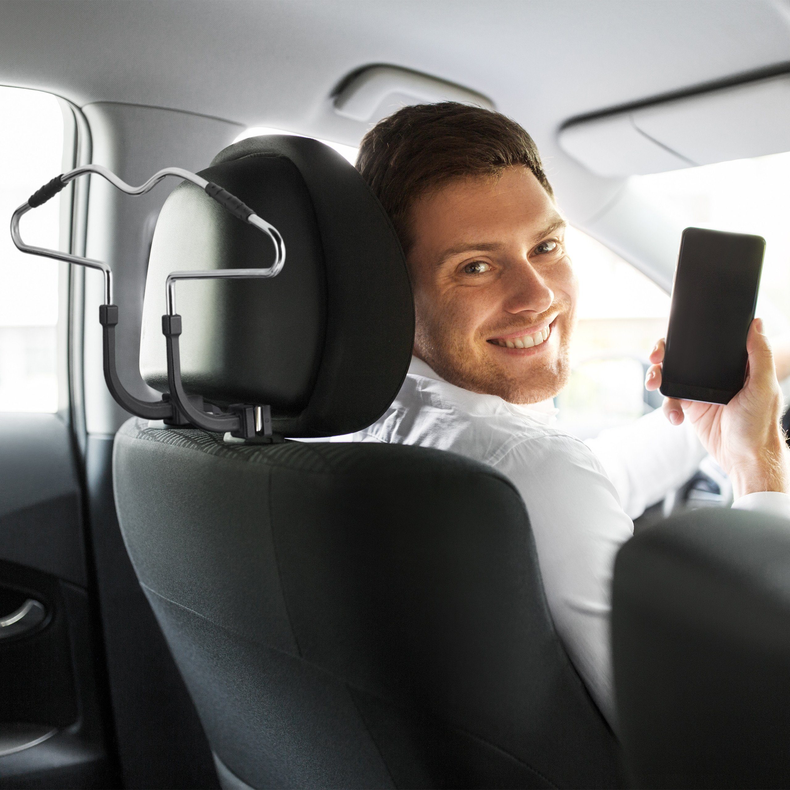 relaxdays Kleiderbügel Auto Kleiderbügel für Kopfstütze 2er Set günstig online kaufen