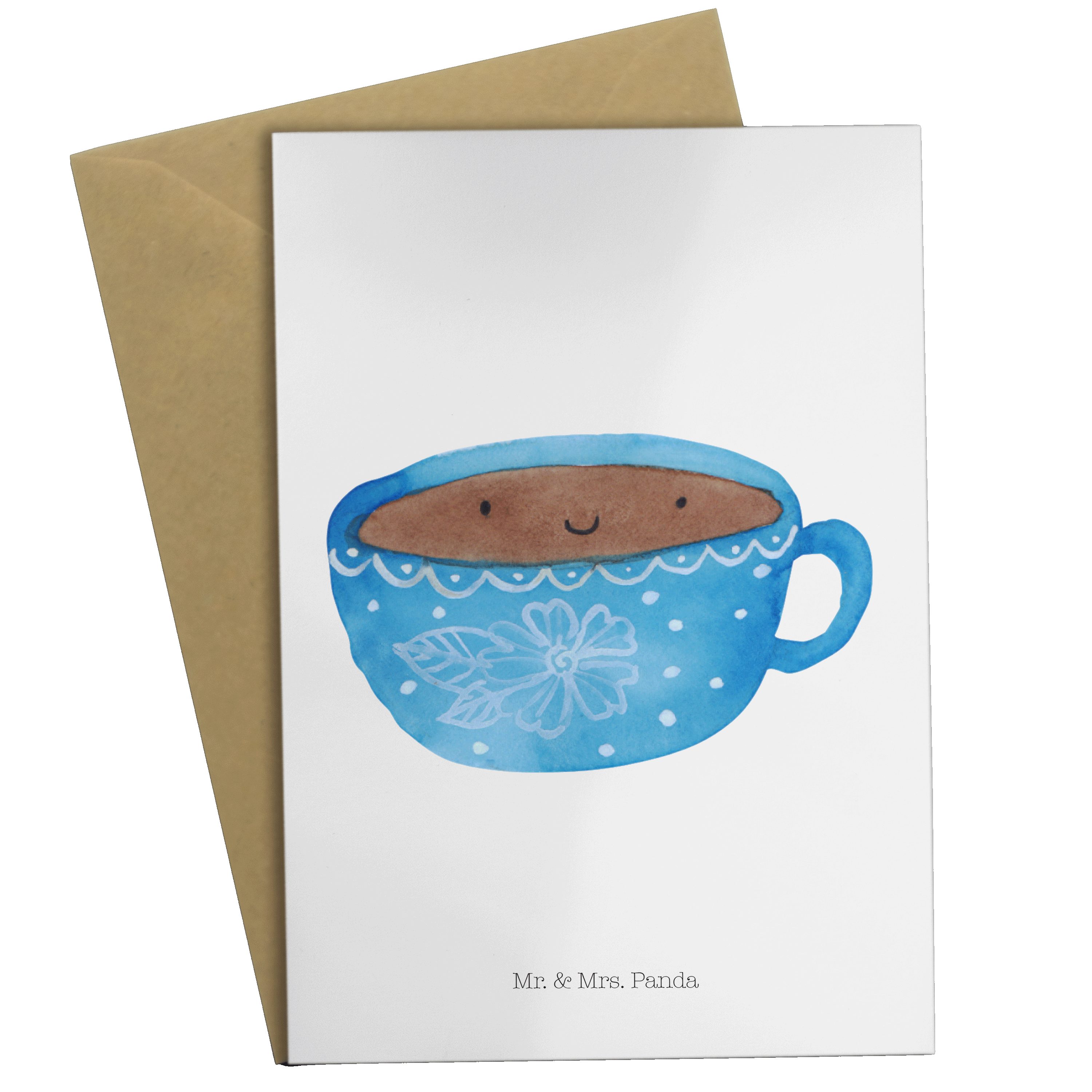 Mr. Mrs. Glücklich, Kaffee Laune, - Hochzeitskarte - & Gute Panda Geschenk, Weiß Tasse Grußkarte